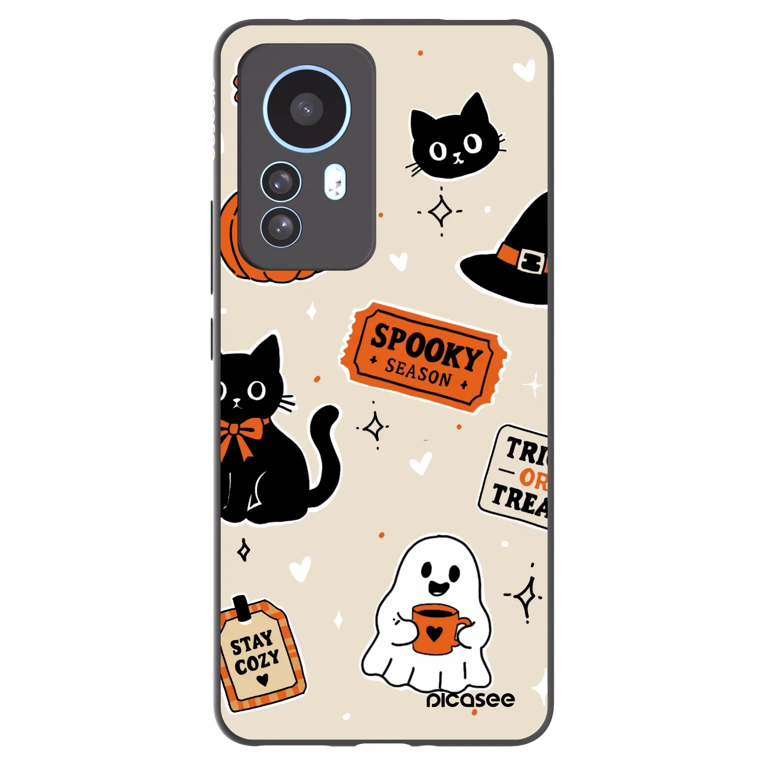 Picasee crna silikonska maskica za Xiaomi 12T - Halloween stickers