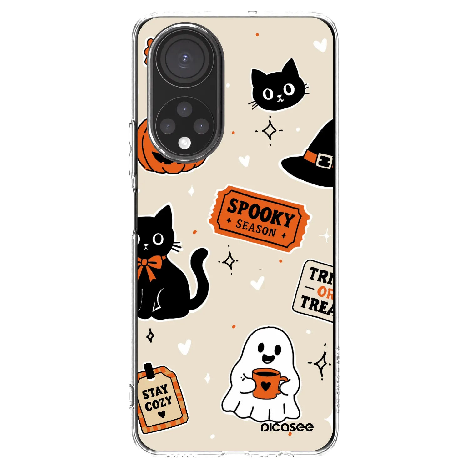 Picasee silikonska prozirna maskica za Honor X7 - Halloween stickers