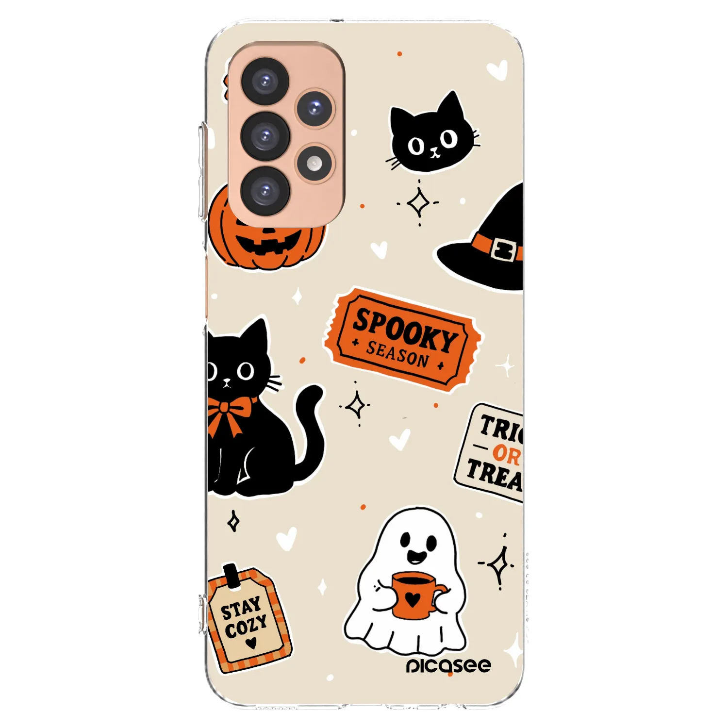Picasee silikonska prozirna maskica za Samsung Galaxy A23 A236B 5G - Halloween stickers