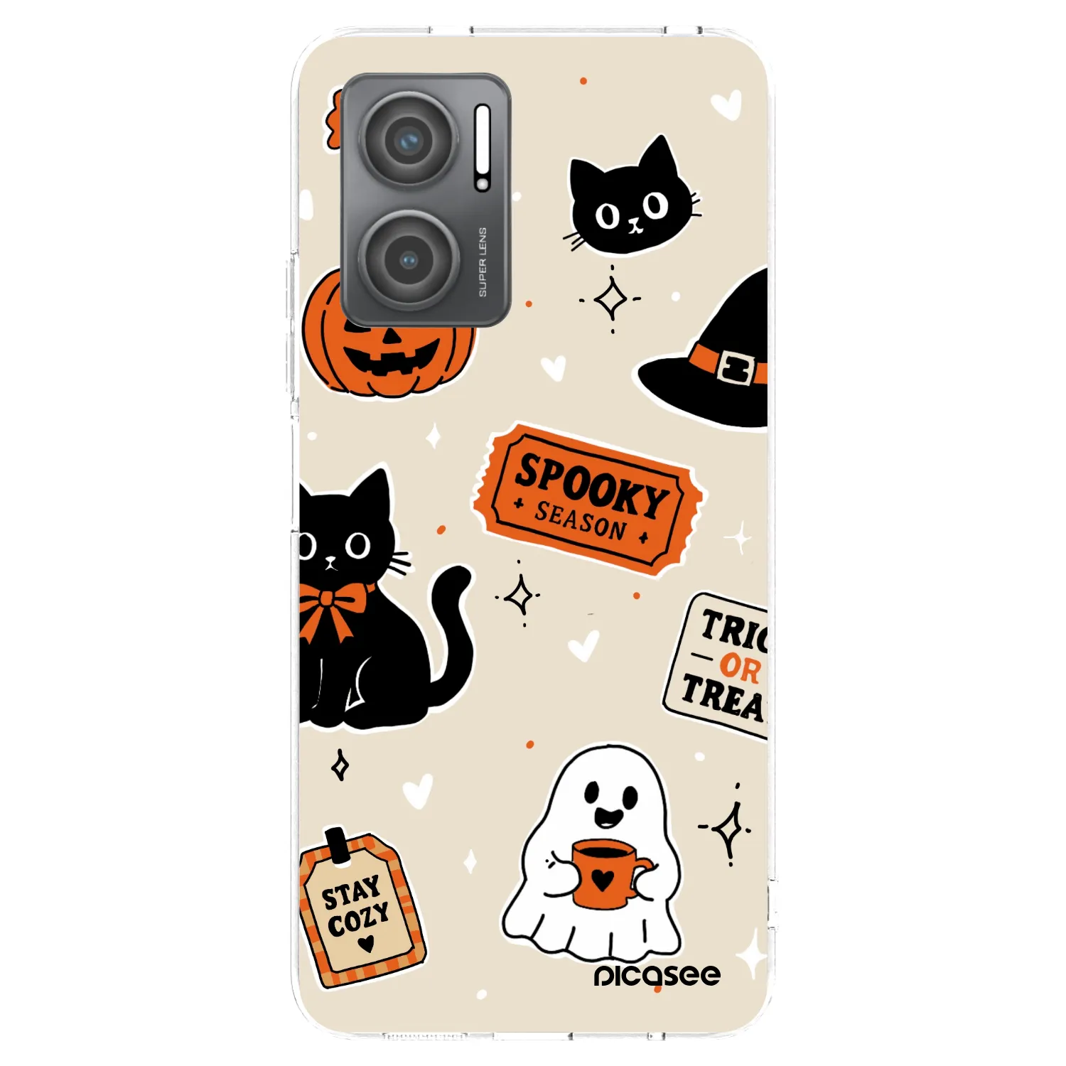 Picasee silikonska prozirna maskica za Xiaomi Redmi 10 5G - Halloween stickers
