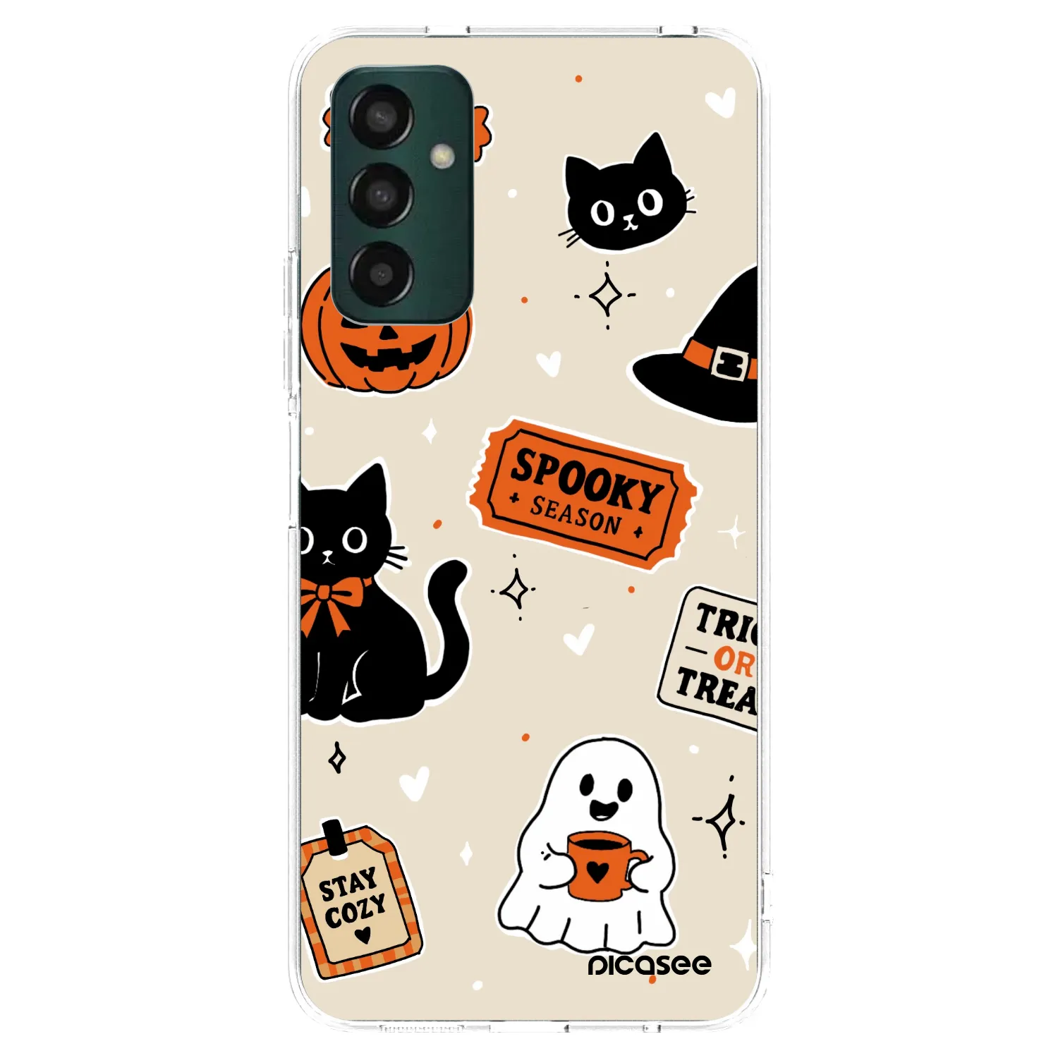 Picasee silikonska prozirna maskica za Samsung Galaxy M23 5G - Halloween stickers