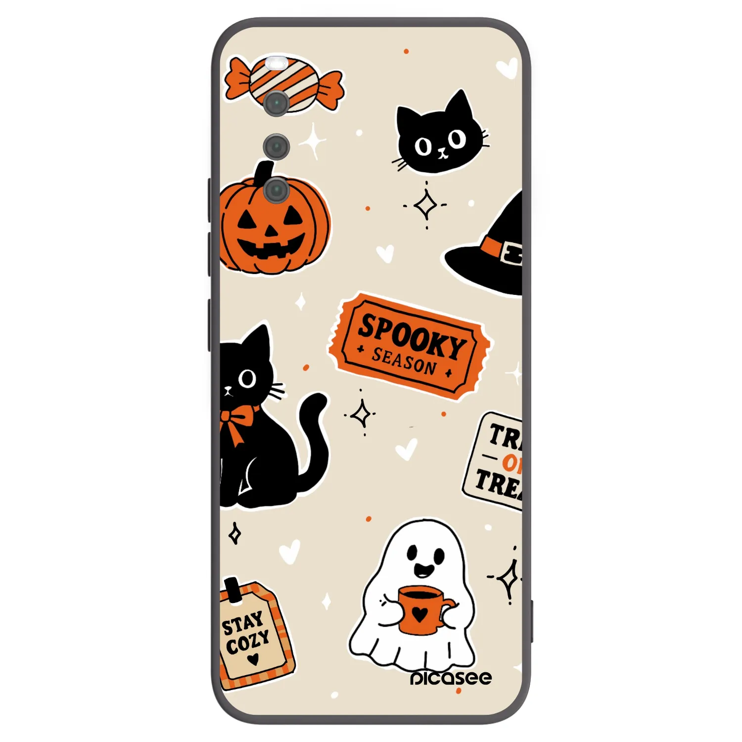 Picasee crna silikonska maskica za Sony Xperia 10 III - Halloween stickers