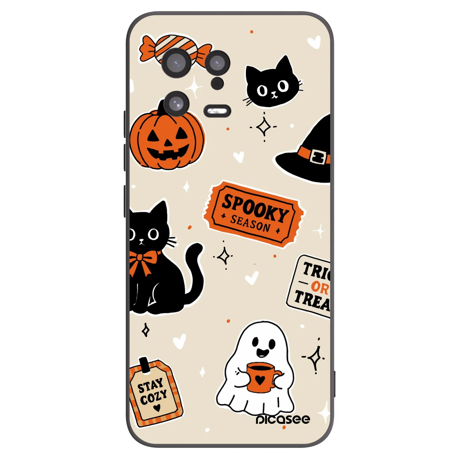Picasee crna silikonska maskica za Xiaomi 13 - Halloween stickers