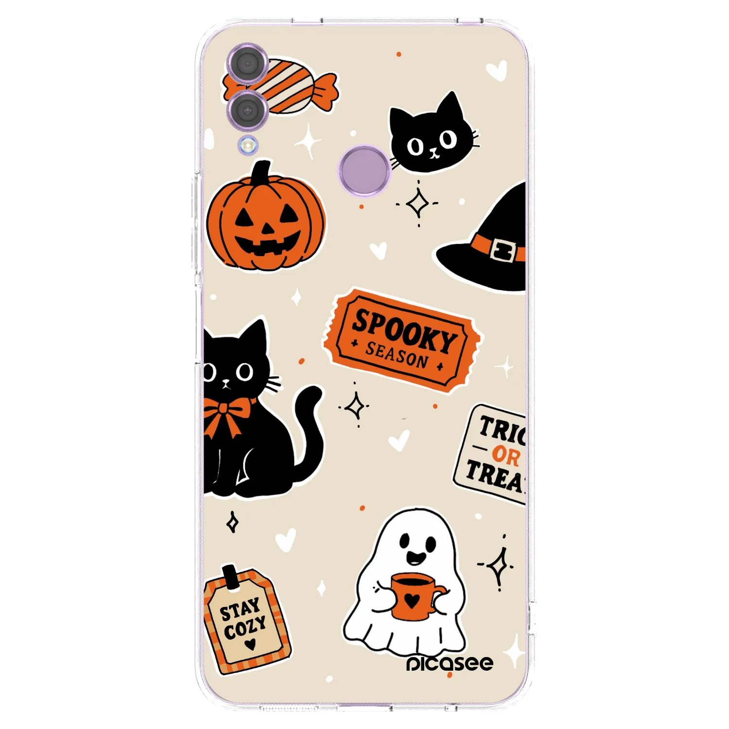 Picasee silikonska prozirna maskica za Honor 8X - Halloween stickers