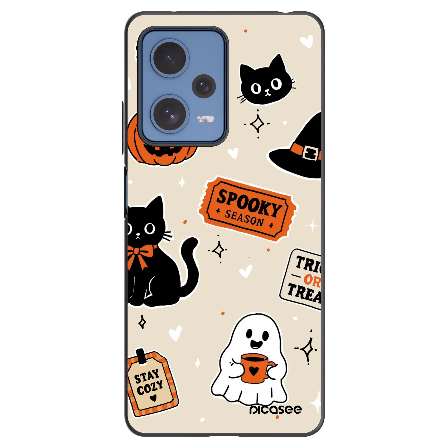 Picasee crna silikonska maskica za Xiaomi Redmi Note 12 Pro 5G - Halloween stickers