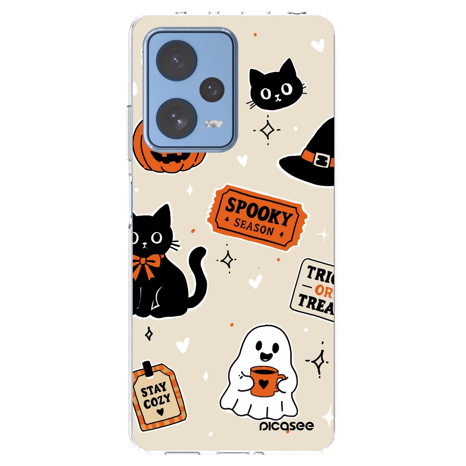 Picasee silikonska prozirna maskica za Xiaomi Redmi Note 12 Pro 5G - Halloween stickers