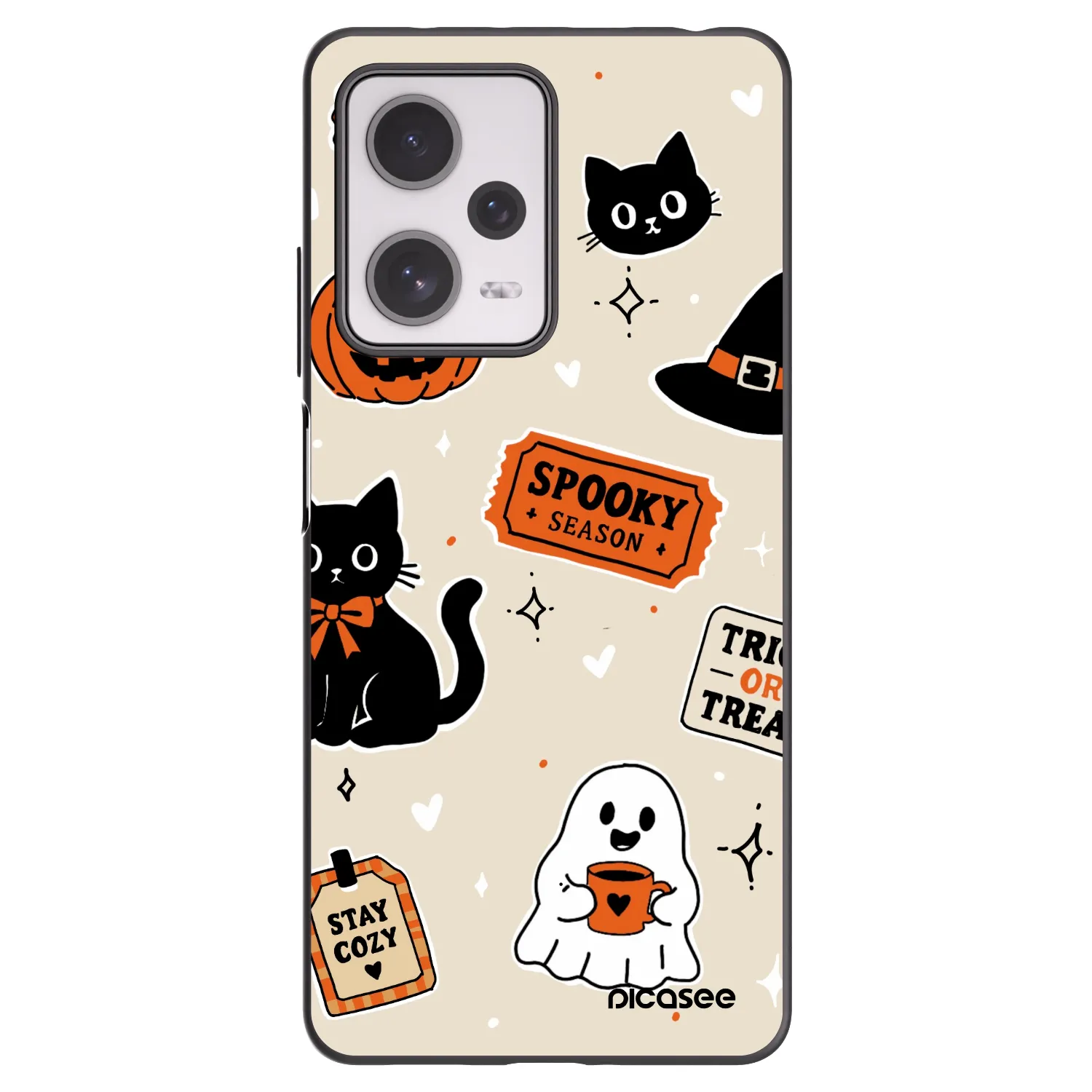 Picasee crna silikonska maskica za Xiaomi Redmi Note 12 Pro+ 5G - Halloween stickers