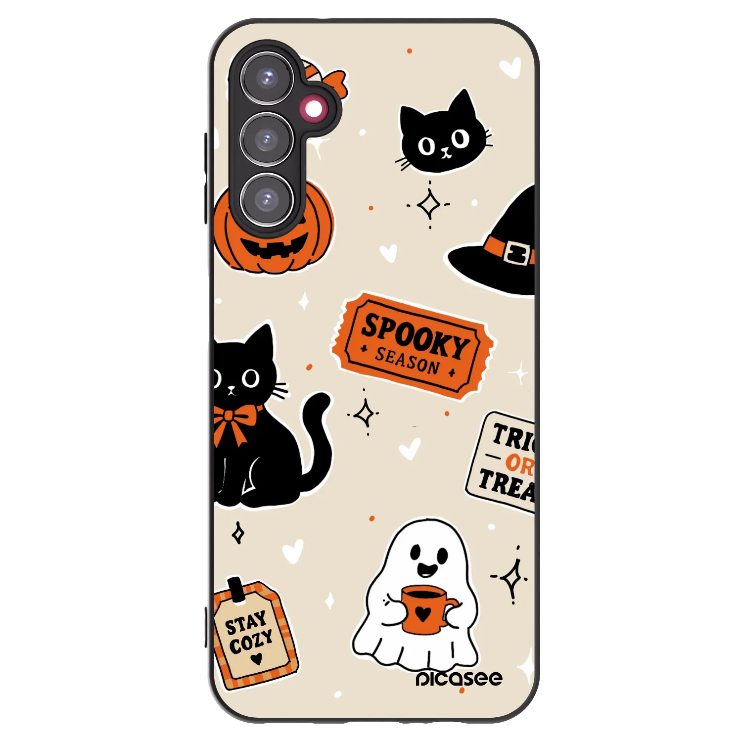 Picasee crna silikonska maskica za Samsung Galaxy A14 5G A146P - Halloween stickers