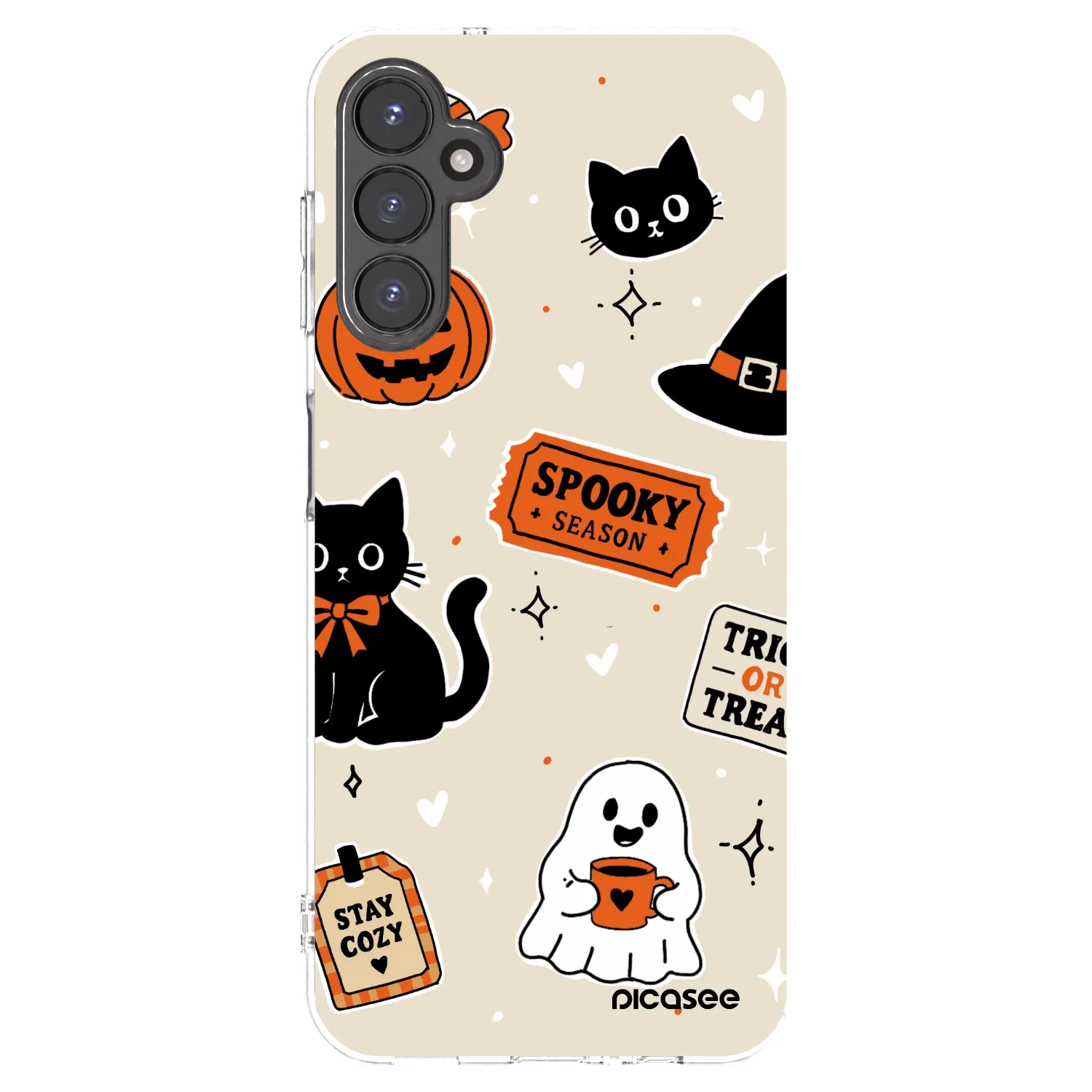 Picasee silikonska prozirna maskica za Samsung Galaxy A14 5G A146P - Halloween stickers