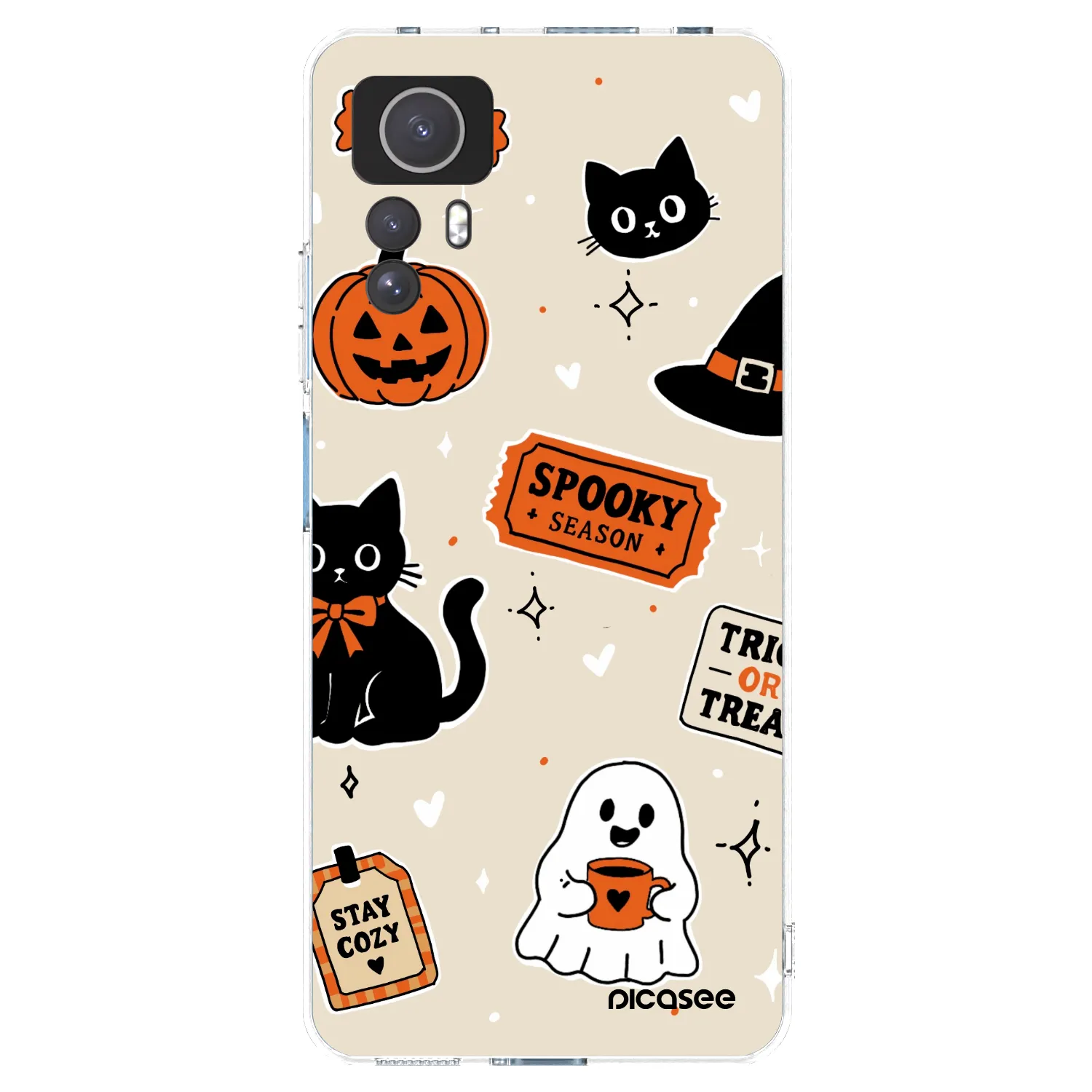 Picasee silikonska prozirna maskica za Xiaomi Redmi Note 12S - Halloween stickers