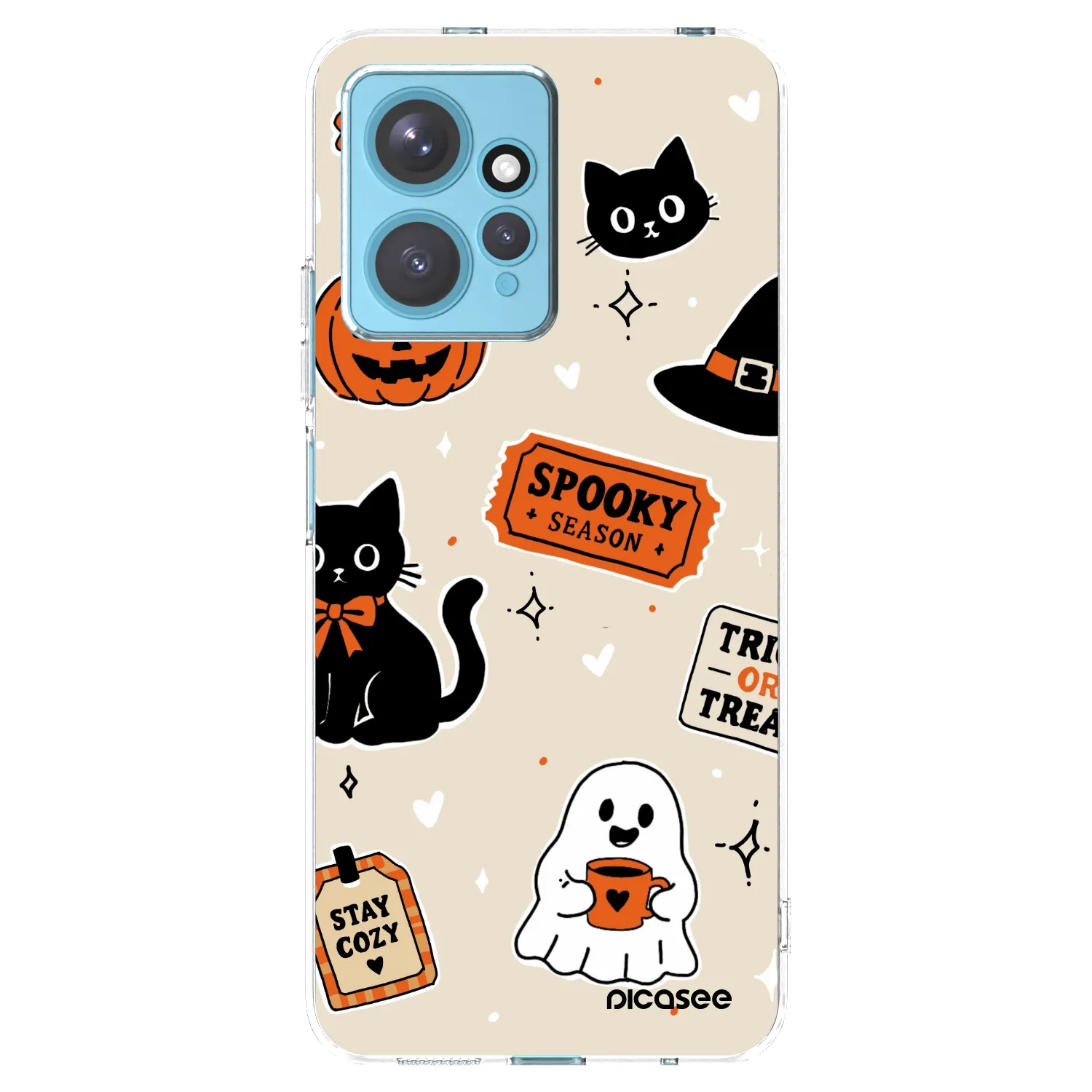Picasee silikonska prozirna maskica za Xiaomi Redmi Note 12 4G - Halloween stickers