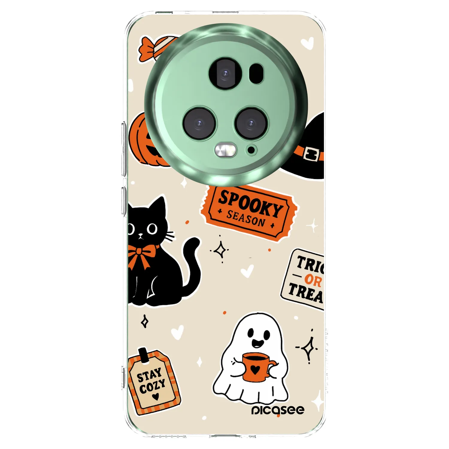 Picasee silikonska prozirna maskica za Honor Magic5 Pro - Halloween stickers