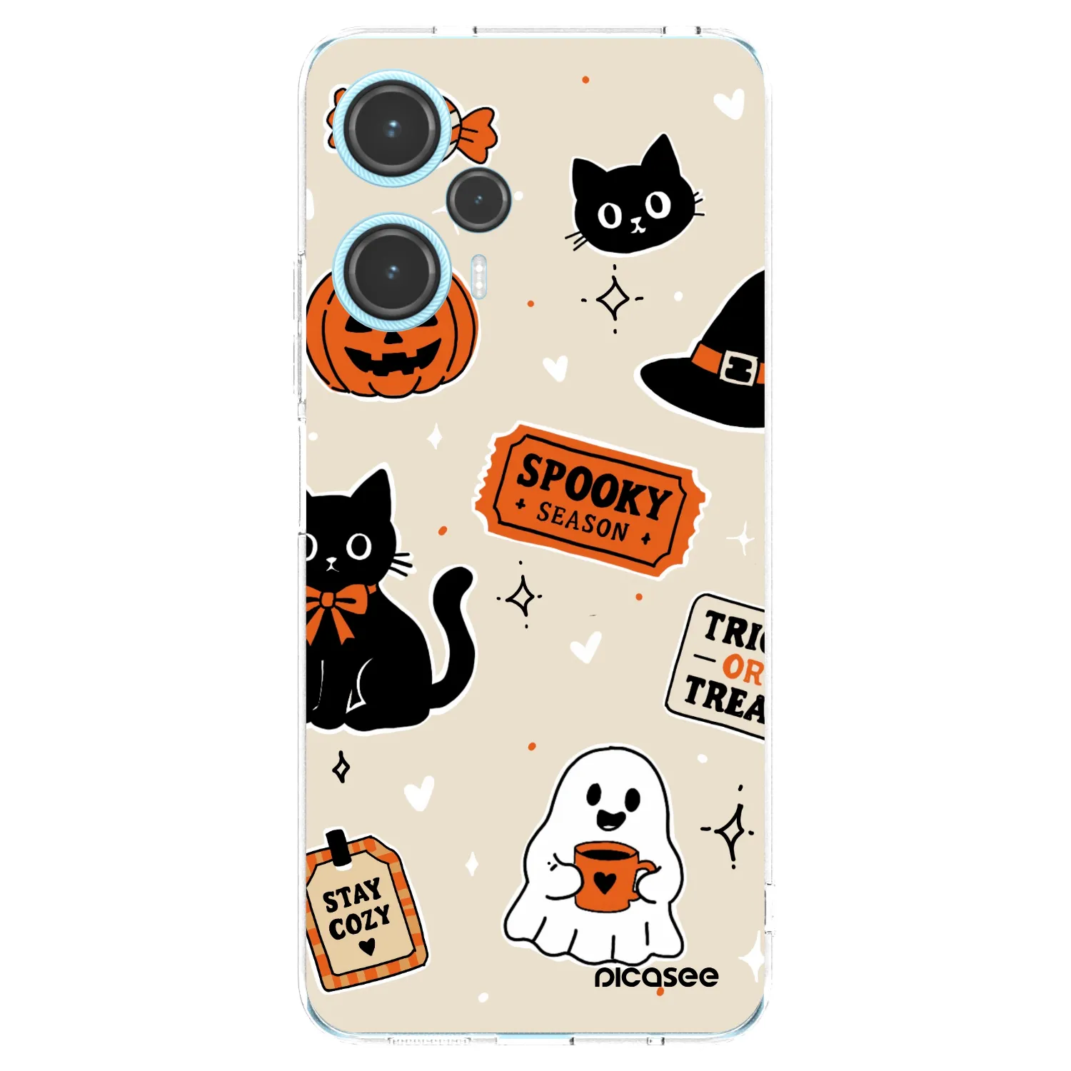 Picasee silikonska prozirna maskica za Xiaomi Poco F5 - Halloween stickers