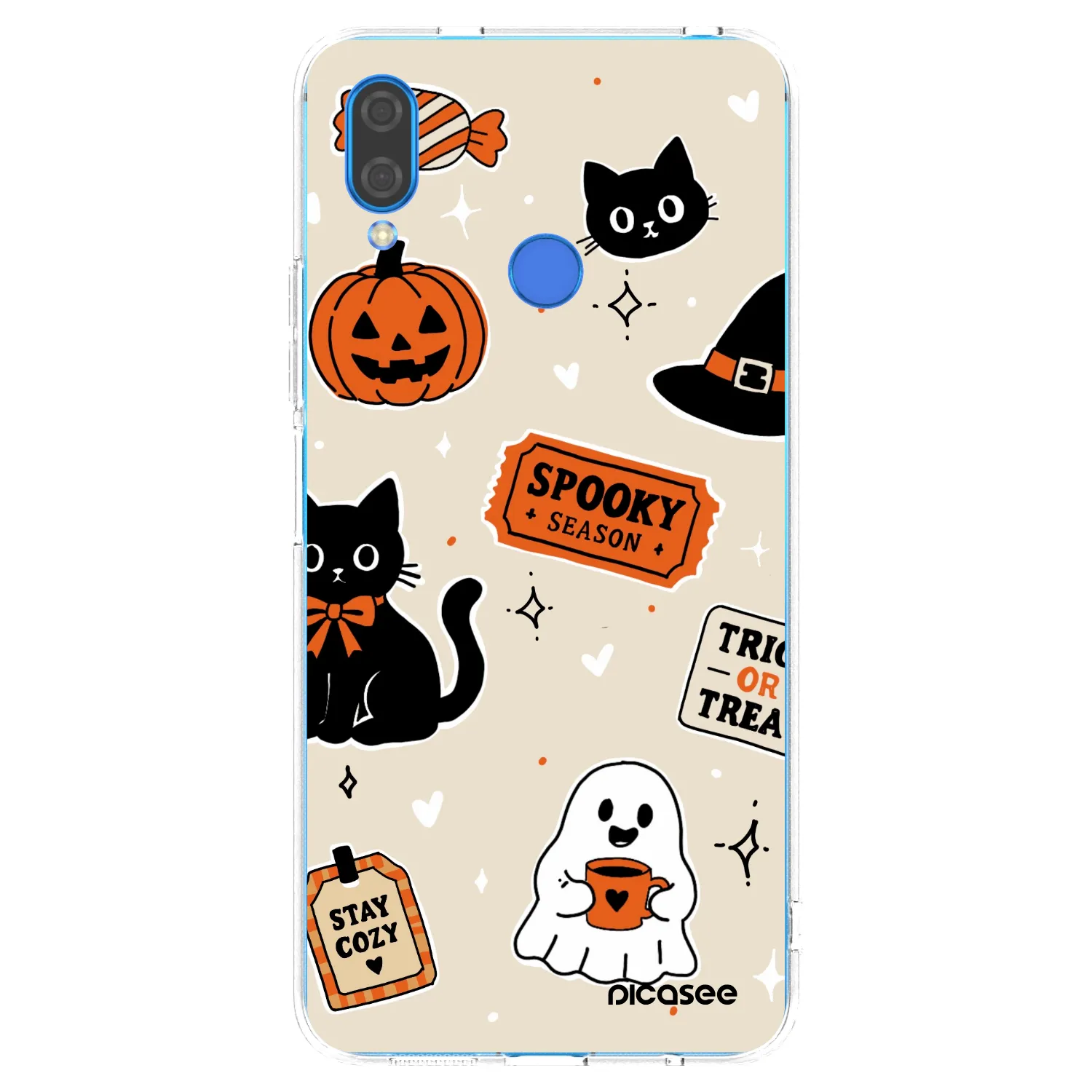 Picasee silikonska prozirna maskica za Huawei Nova 3i - Halloween stickers