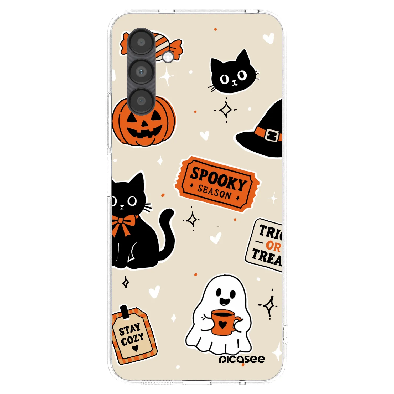 Picasee silikonska prozirna maskica za Samsung Galaxy A04s A047F - Halloween stickers
