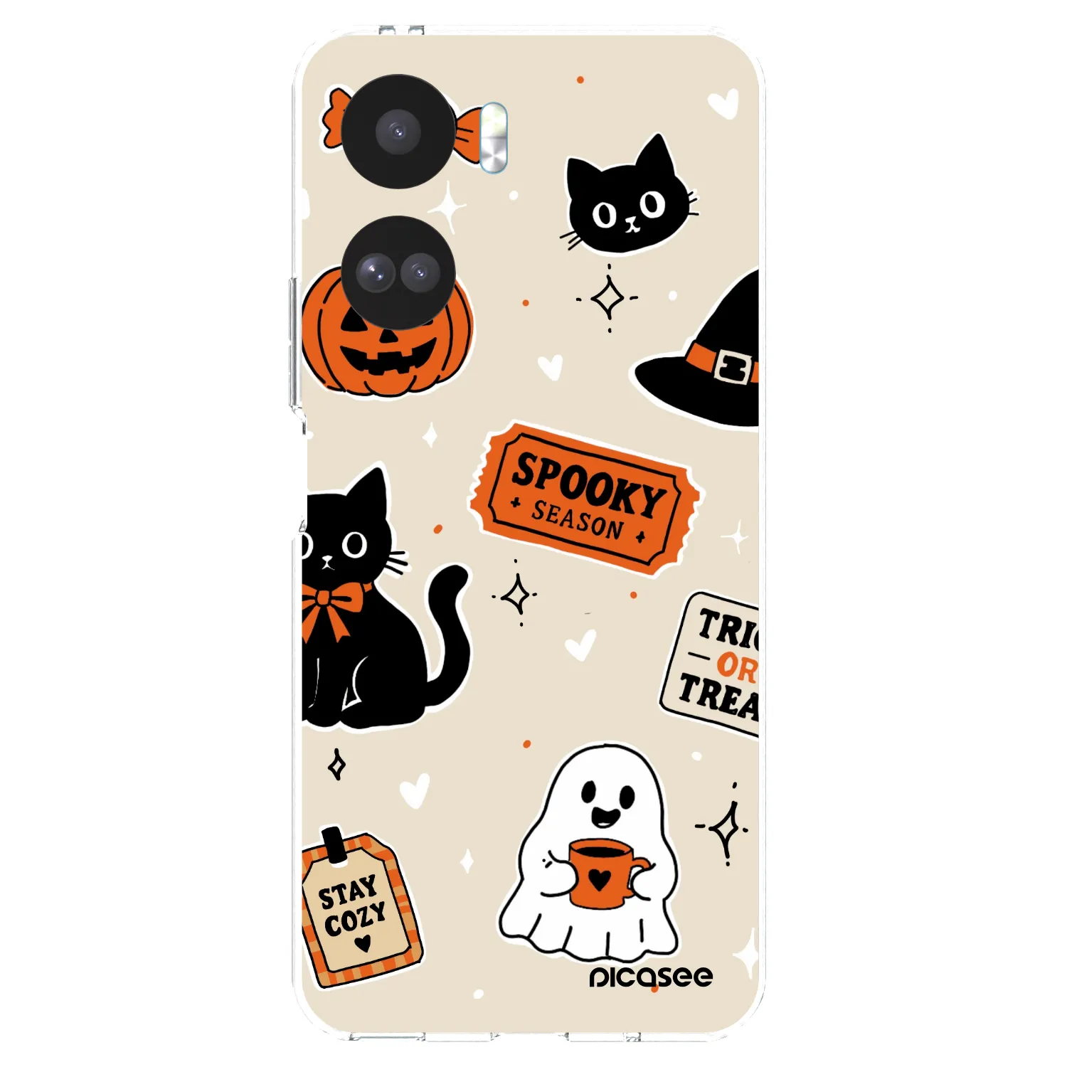 Picasee silikonska prozirna maskica za Honor 90 Lite 5G - Halloween stickers