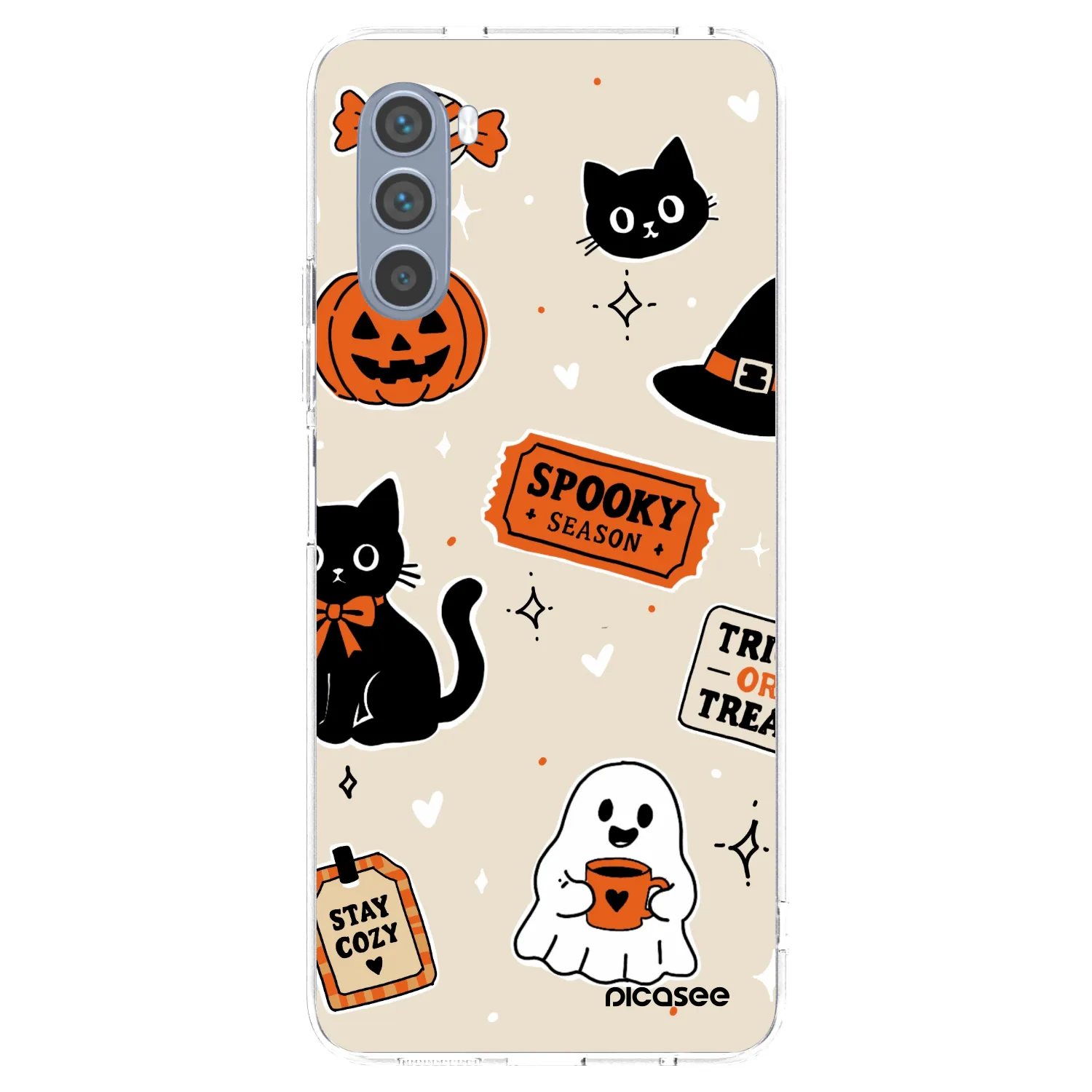 Picasee silikonska prozirna maskica za Motorola Moto G62 - Halloween stickers
