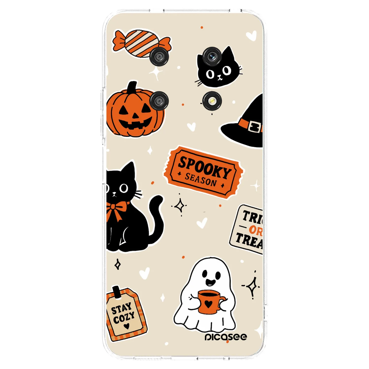 Picasee silikonska prozirna maskica za Honor Magic4 Lite 5G - Halloween stickers
