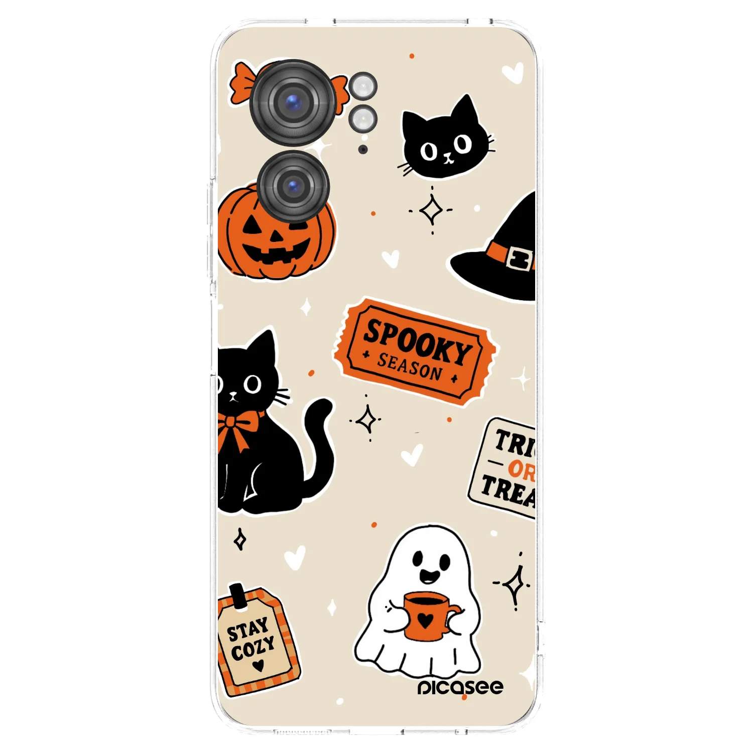Picasee silikonska prozirna maskica za Motorola Edge 40 - Halloween stickers