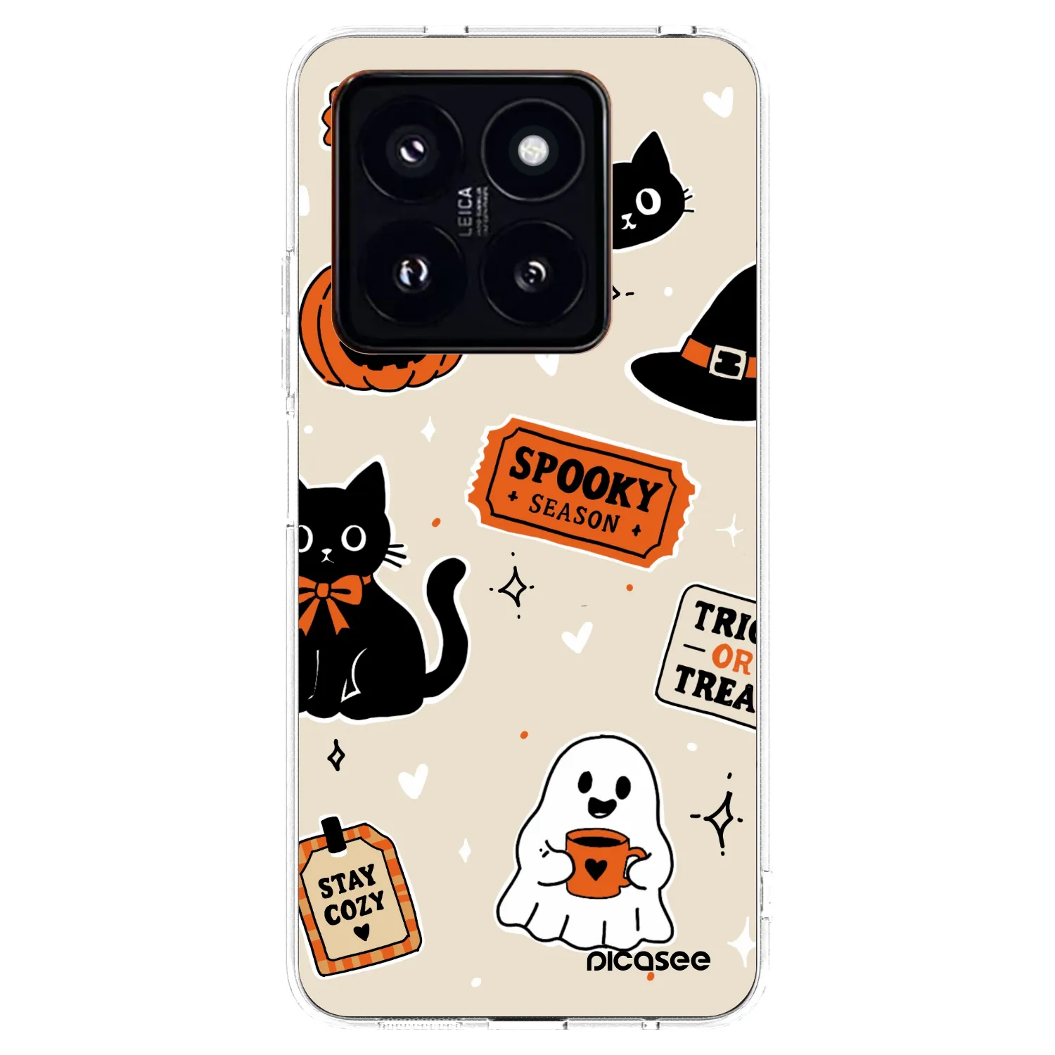 Picasee silikonska prozirna maskica za Xiaomi 14 Pro - Halloween stickers