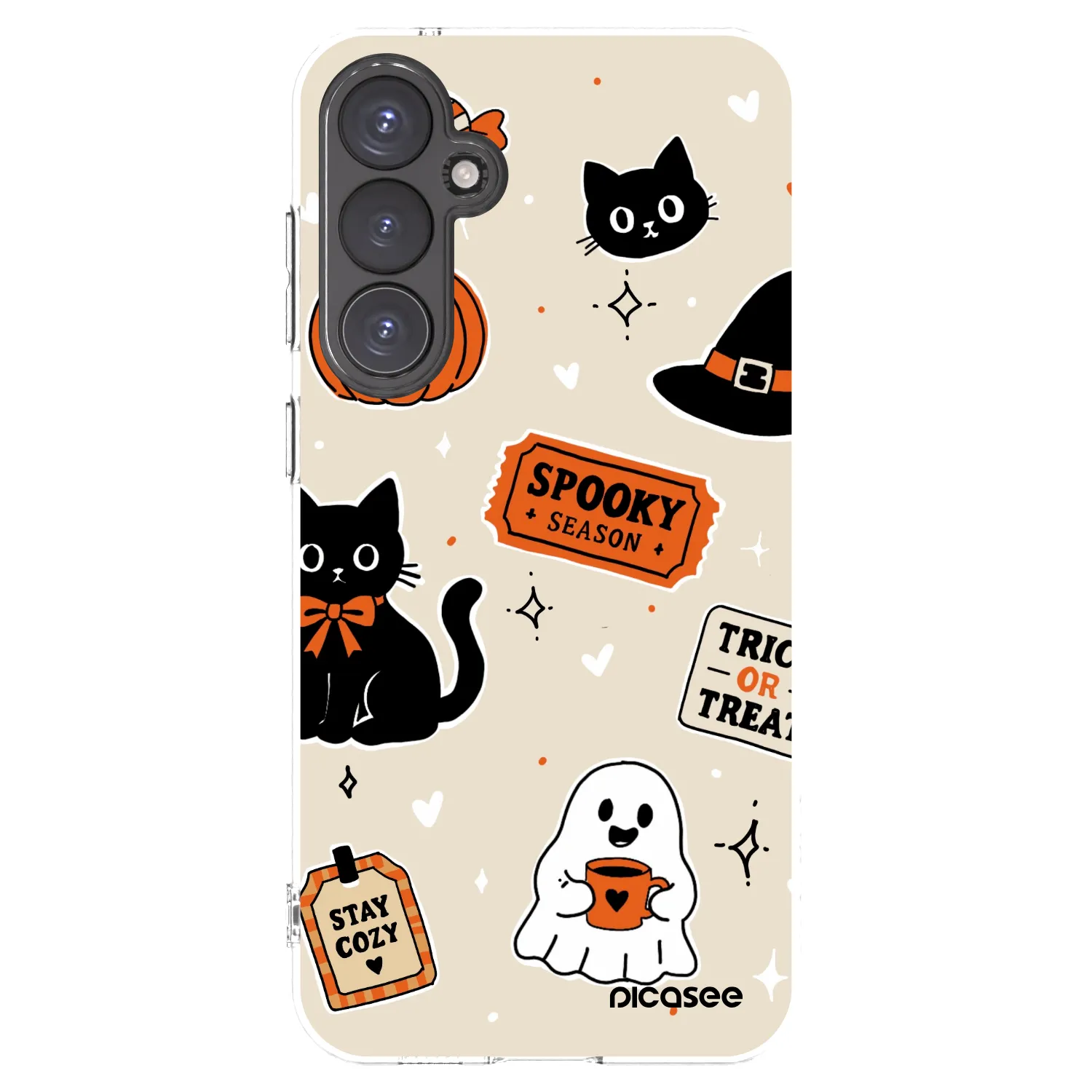 Picasee silikonska prozirna maskica za Samsung Galaxy S23 FE S711B - Halloween stickers