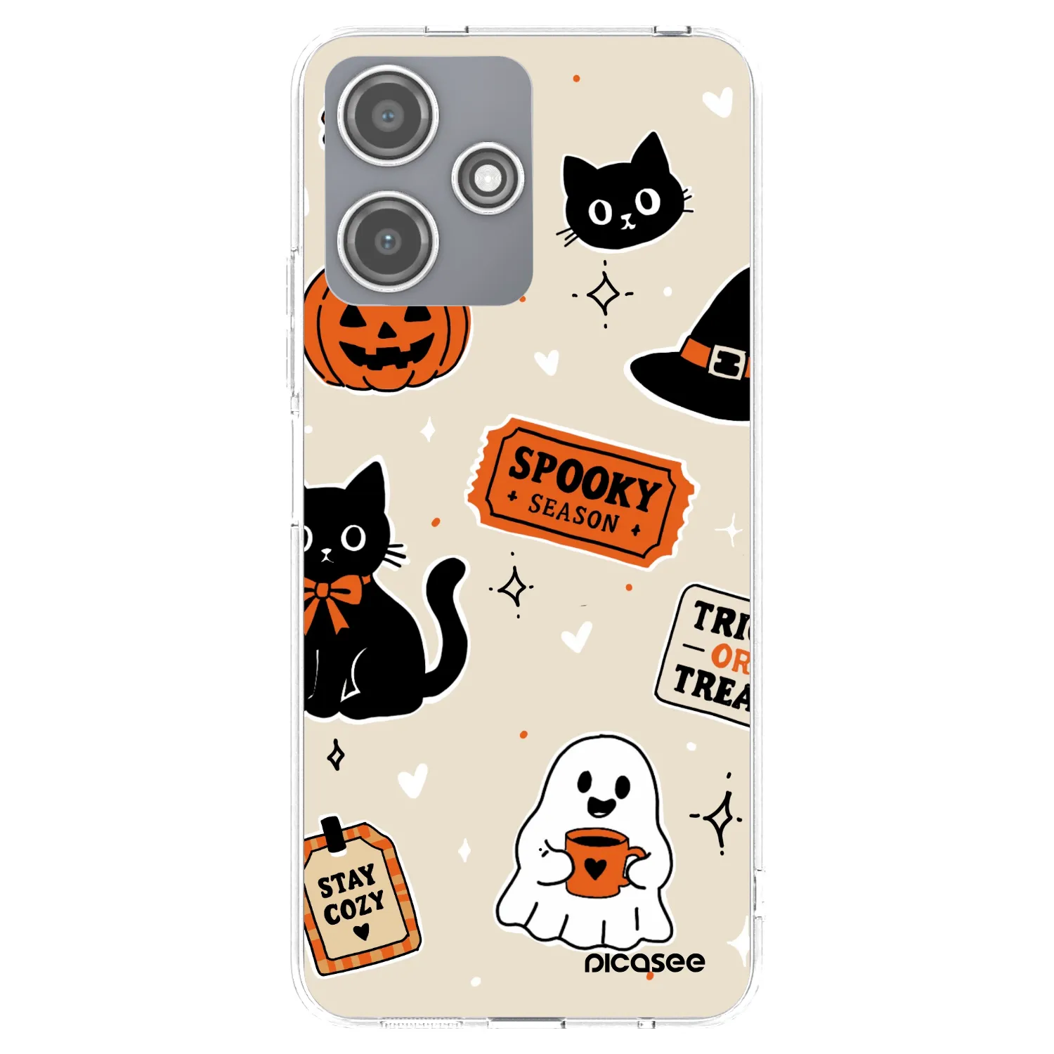 Picasee silikonska prozirna maskica za Xiaomi Redmi 12 5G - Halloween stickers