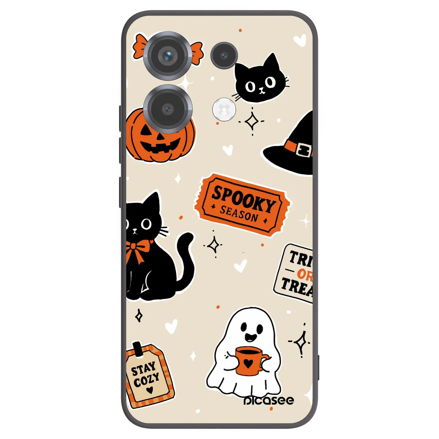 Picasee crna silikonska maskica za Xiaomi Poco X6 - Halloween stickers
