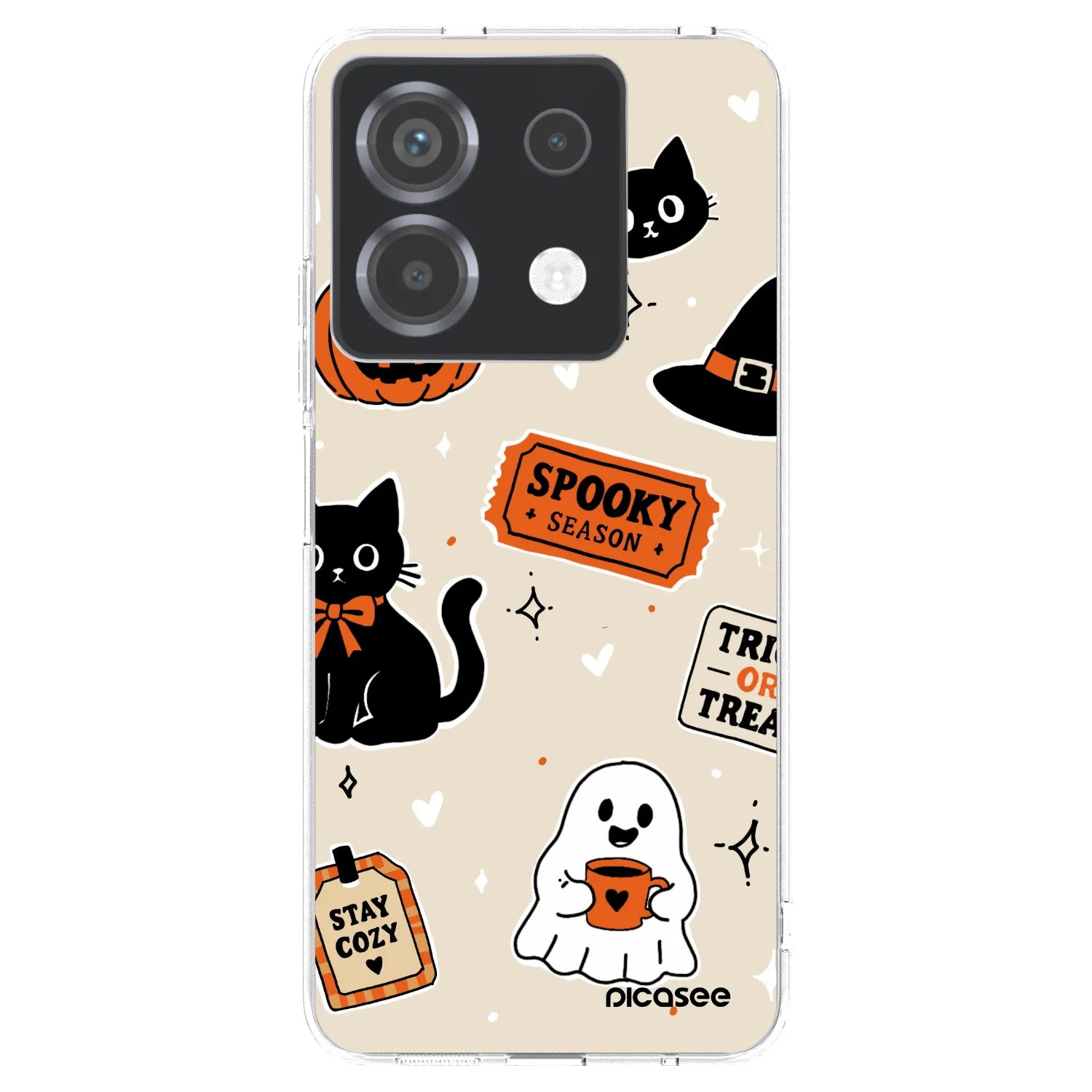 Picasee silikonska prozirna maskica za Xiaomi Poco X6 - Halloween stickers