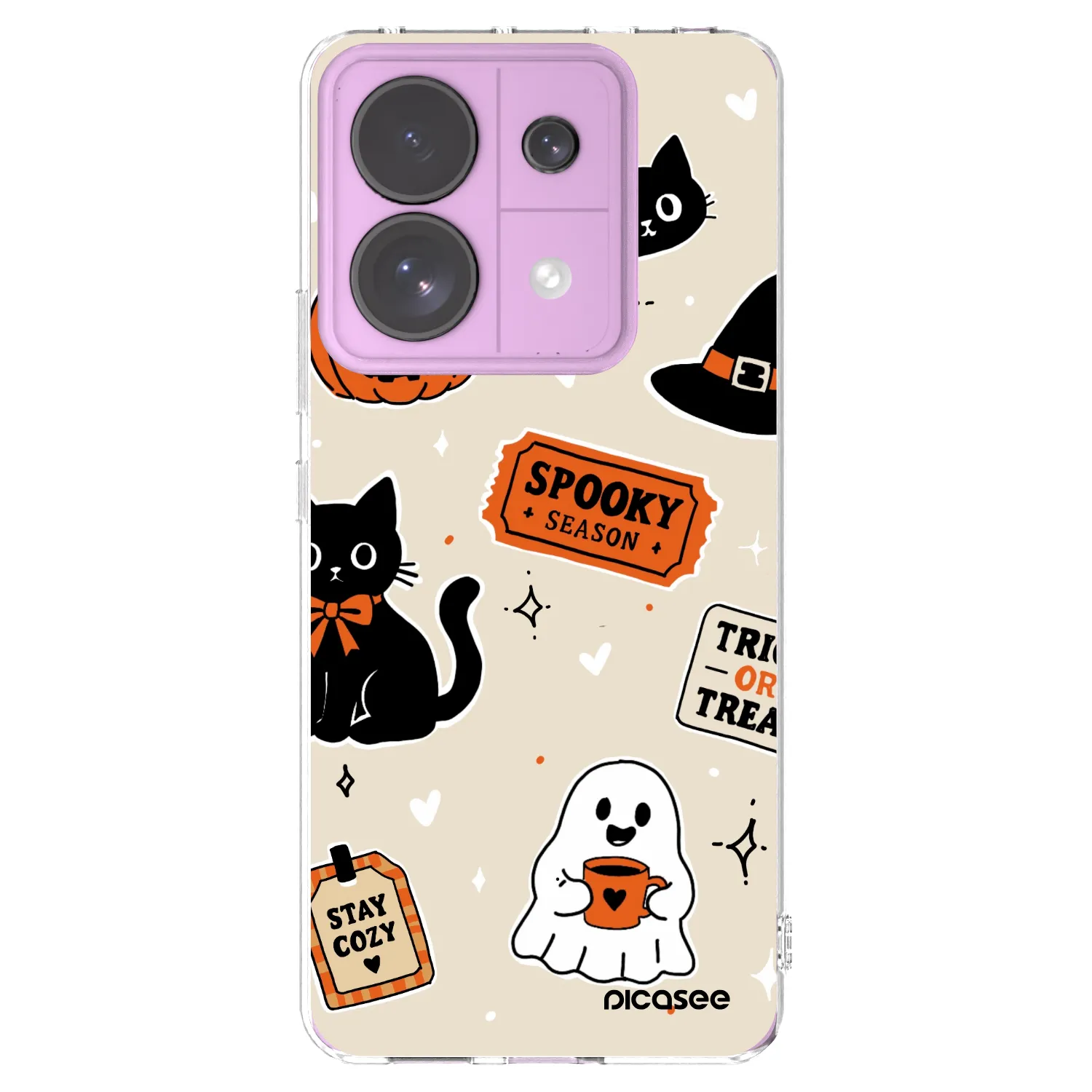 Picasee silikonska prozirna maskica za Xiaomi Redmi Note 13 Pro 5G - Halloween stickers