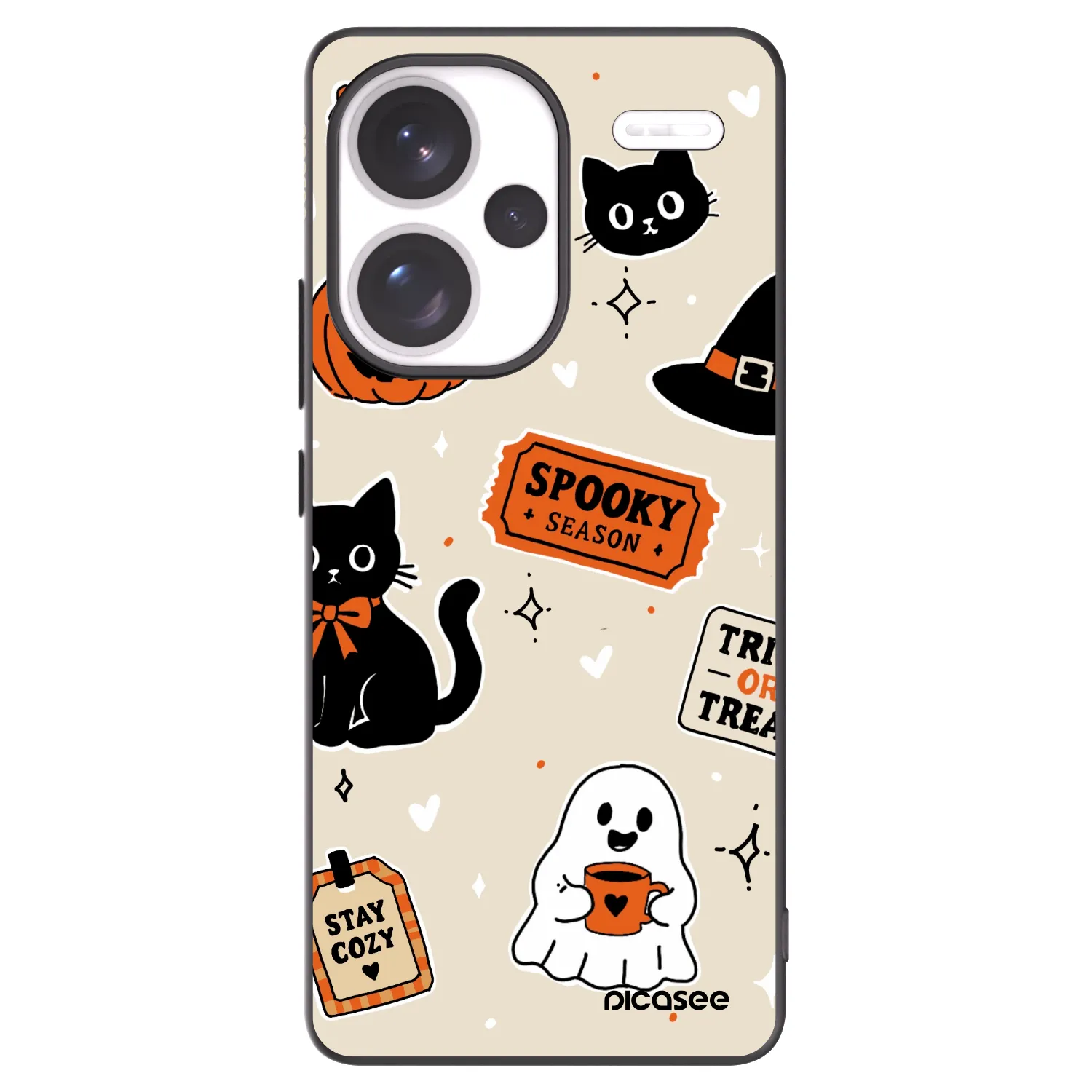 Picasee crna silikonska maskica za Xiaomi Redmi Note 13 Pro+ 5G - Halloween stickers