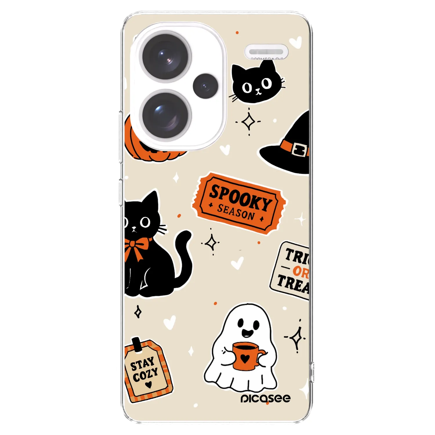 Picasee silikonska prozirna maskica za Xiaomi Redmi Note 13 Pro+ 5G - Halloween stickers