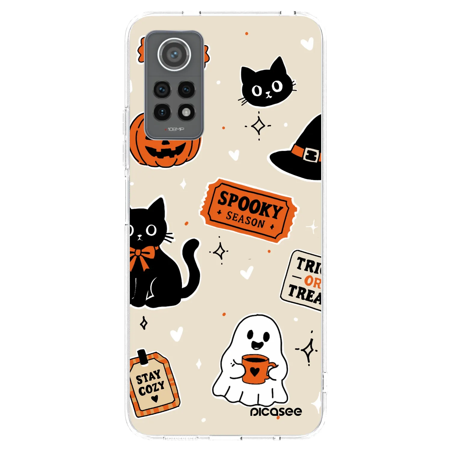 Picasee silikonska prozirna maskica za Xiaomi Redmi Note 12 Pro 4G - Halloween stickers