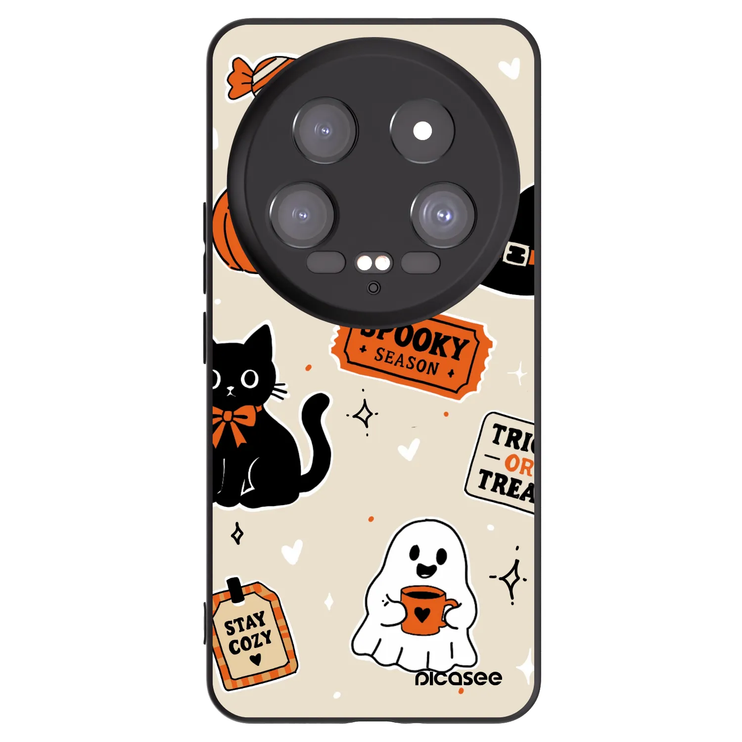Picasee crna silikonska maskica za Xiaomi 14 Ultra - Halloween stickers