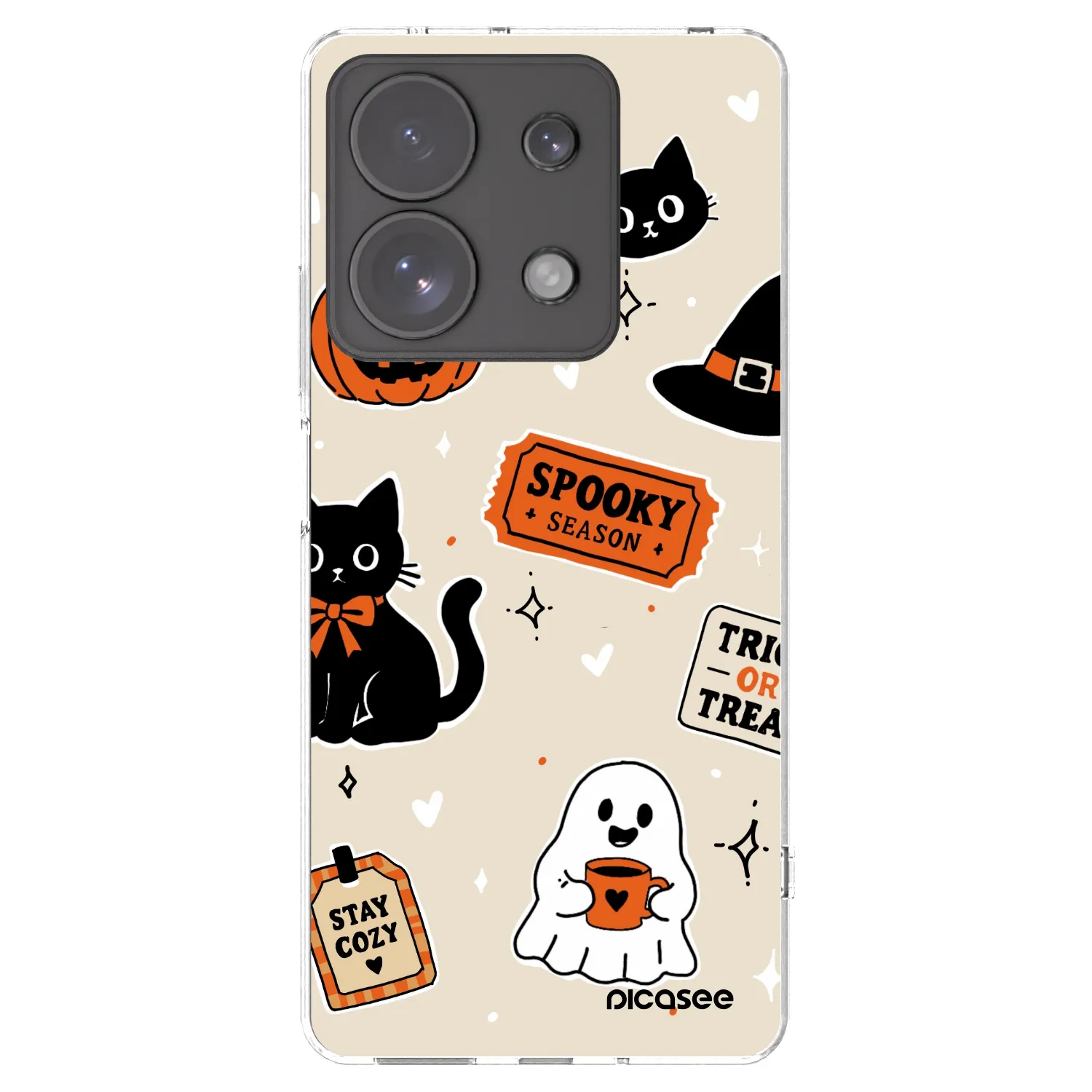 Picasee silikonska prozirna maskica za Xiaomi Redmi Note 13 Pro 4G - Halloween stickers