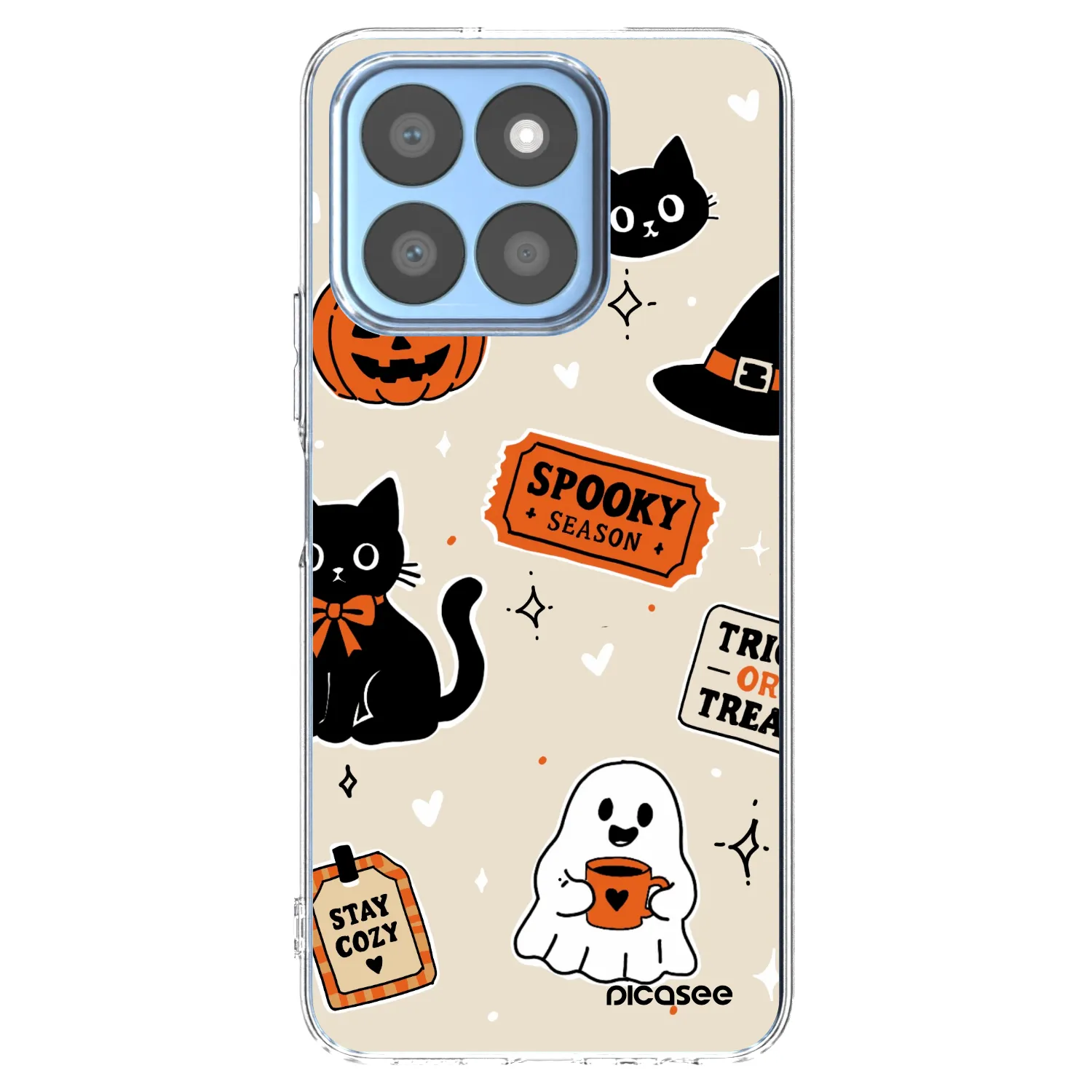 Picasee silikonska prozirna maskica za Honor X8b - Halloween stickers