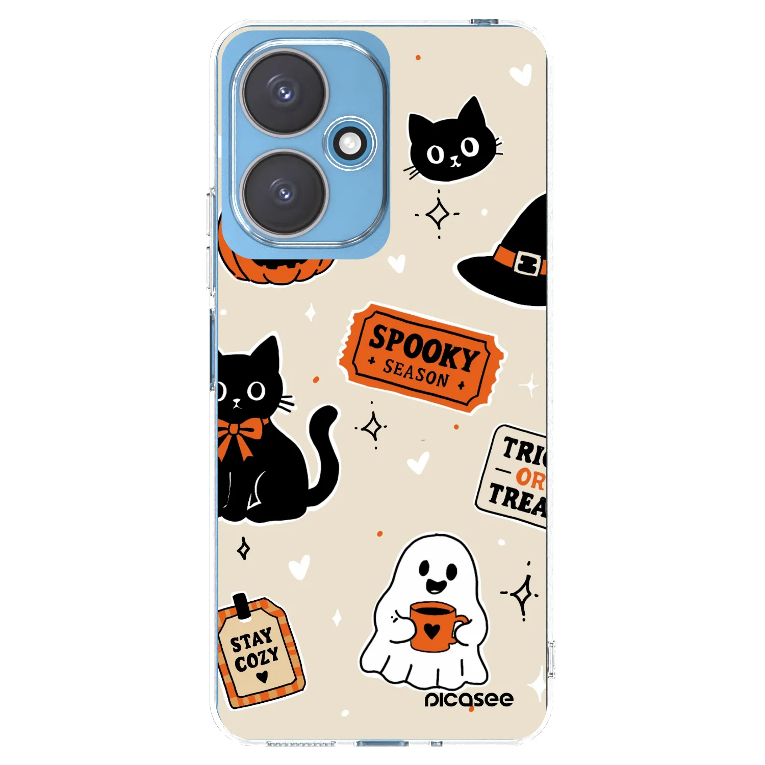 Picasee silikonska prozirna maskica za Xiaomi Redmi 13C 5G - Halloween stickers