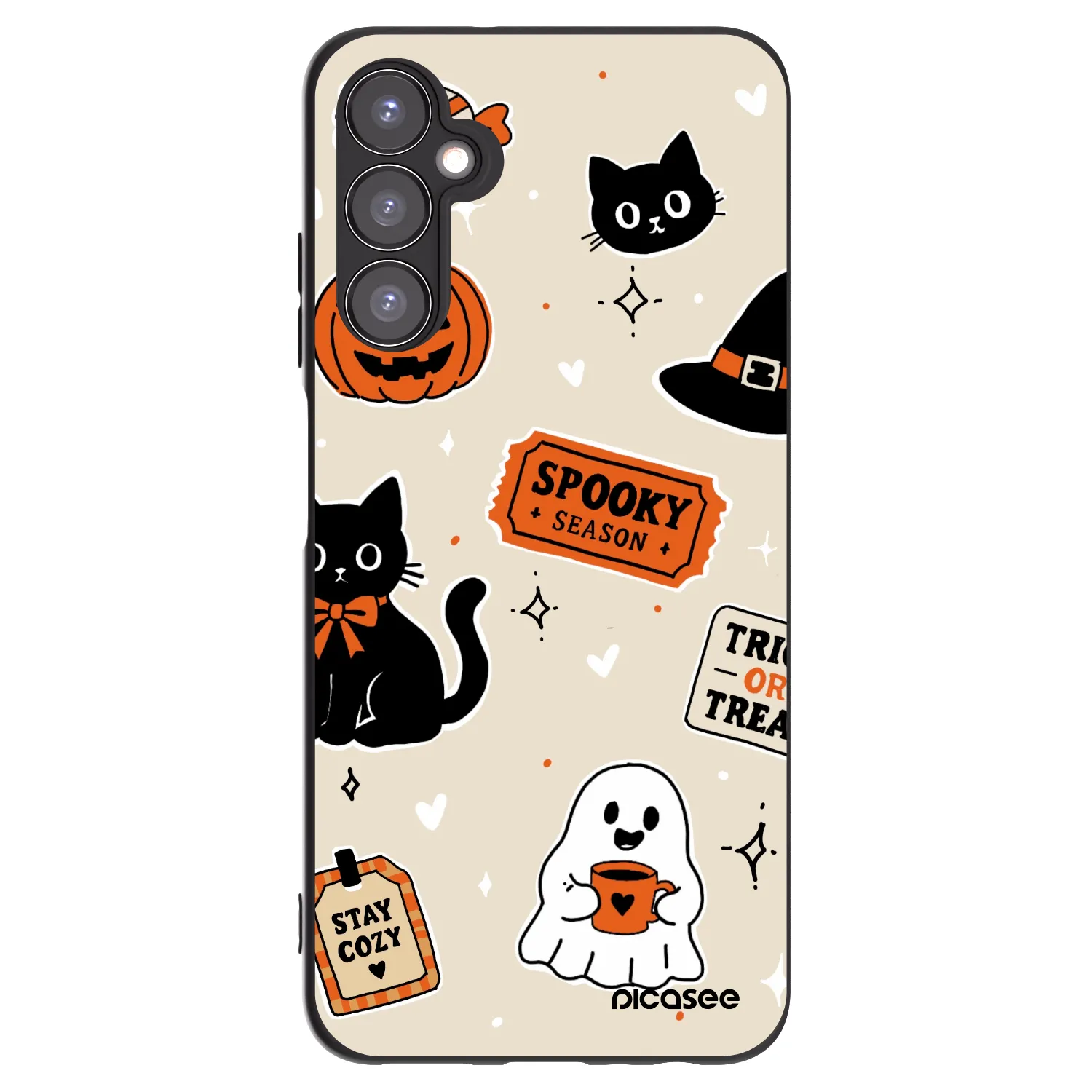 Picasee crna silikonska maskica za Samsung Galaxy A05s A057G - Halloween stickers