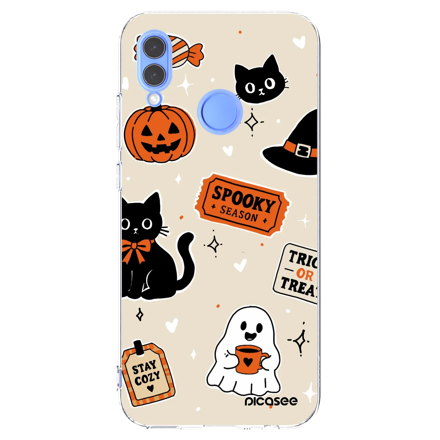 Picasee silikonska prozirna maskica za Huawei P Smart 2019 - Halloween stickers