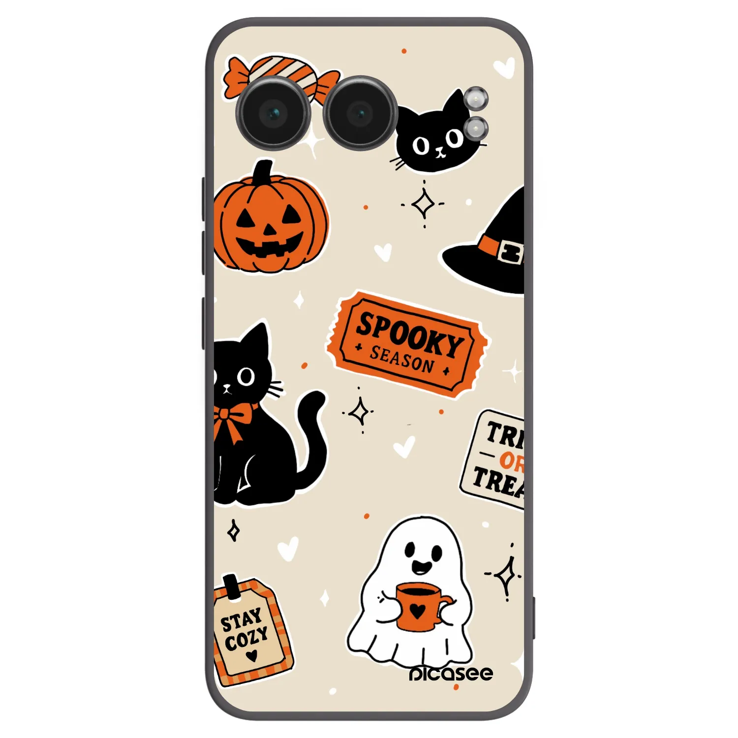 Picasee crna silikonska maskica za OnePlus Nord 4 - Halloween stickers