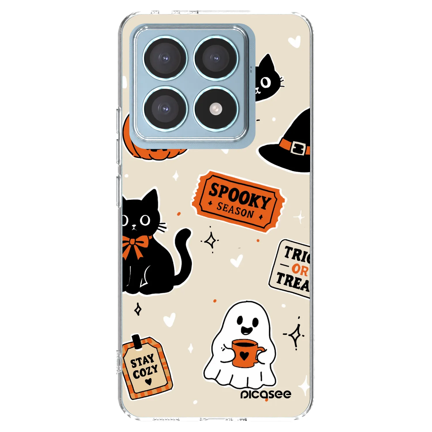 Picasee silikonska prozirna maskica za Xiaomi 14T Pro - Halloween stickers