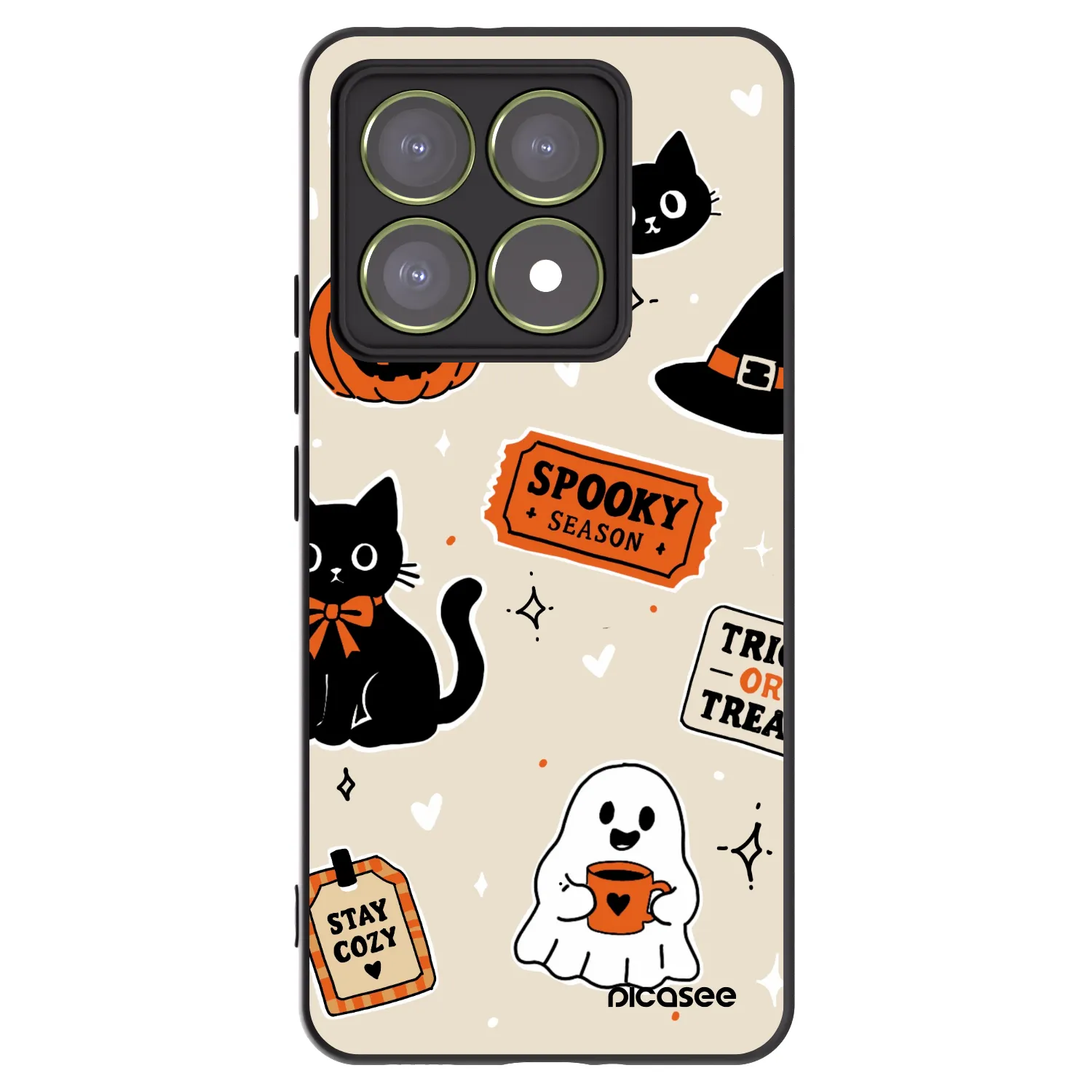 Picasee crna silikonska maskica za Xiaomi 14T - Halloween stickers