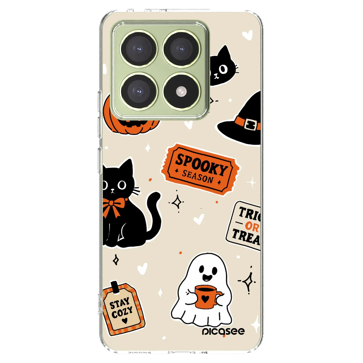 Picasee silikonska prozirna maskica za Xiaomi 14T - Halloween stickers