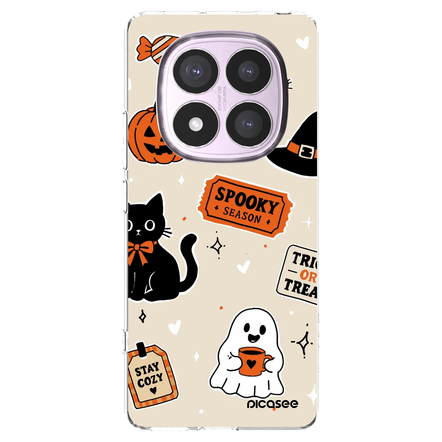 Picasee silikonska prozirna maskica za Xiaomi Redmi Note 14 Pro 5G - Halloween stickers