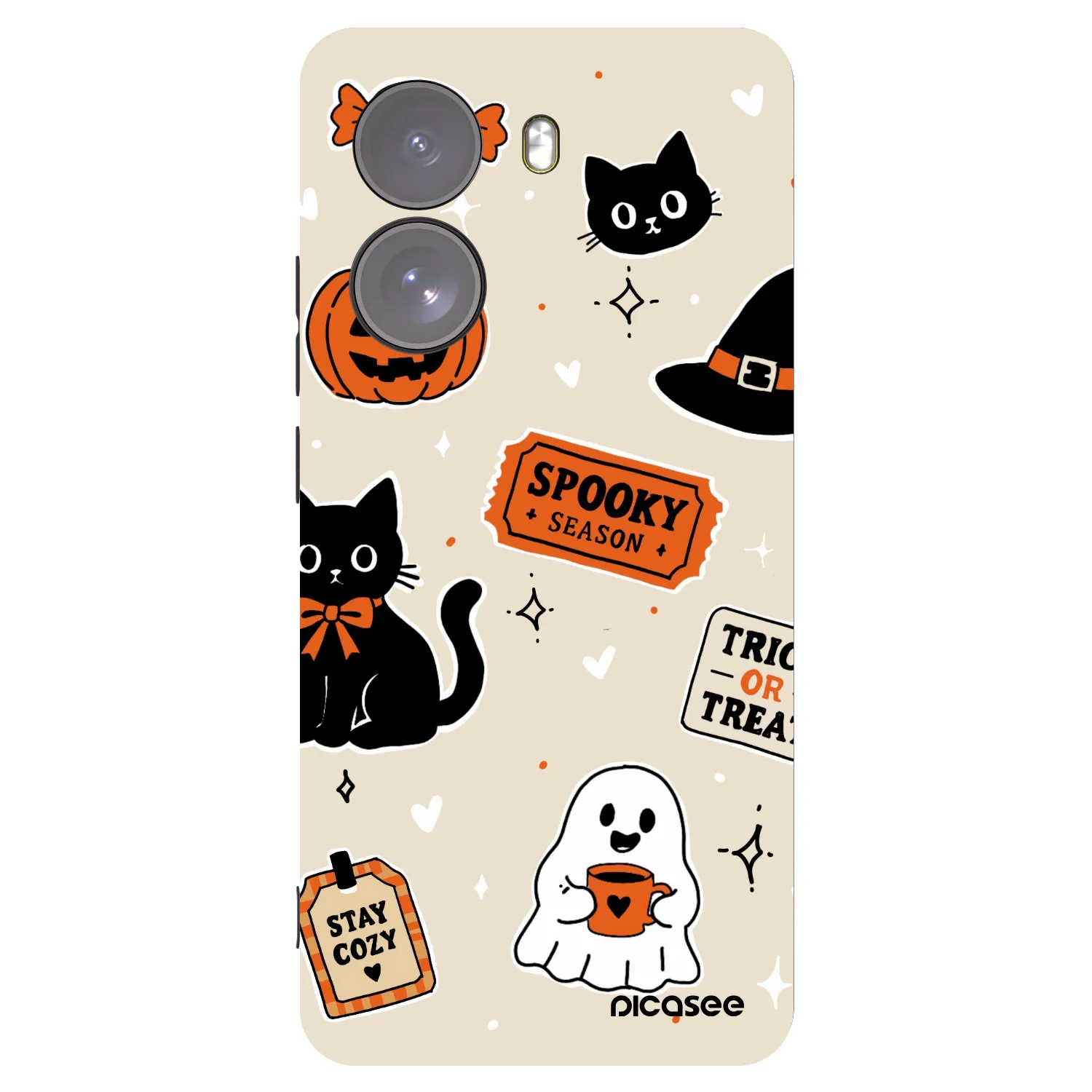 Picasee crna silikonska maskica za Xiaomi Poco X7 - Halloween stickers