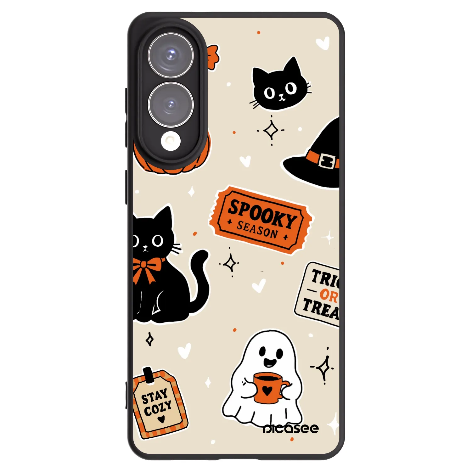 Picasee crna silikonska maskica za Samsung Galaxy S25 Edge 5G - Halloween stickers