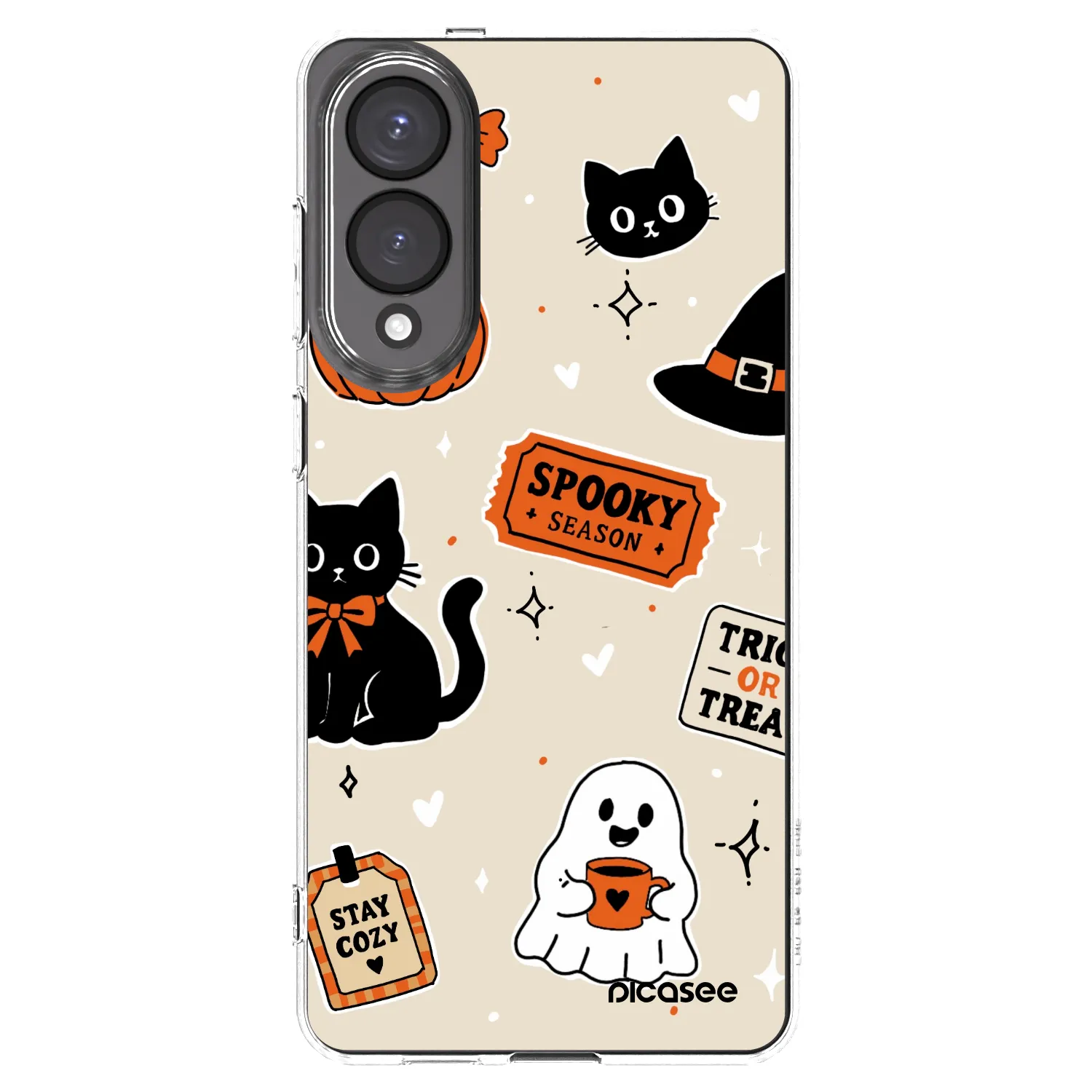 Picasee silikonska prozirna maskica za Samsung Galaxy S25 Edge 5G - Halloween stickers