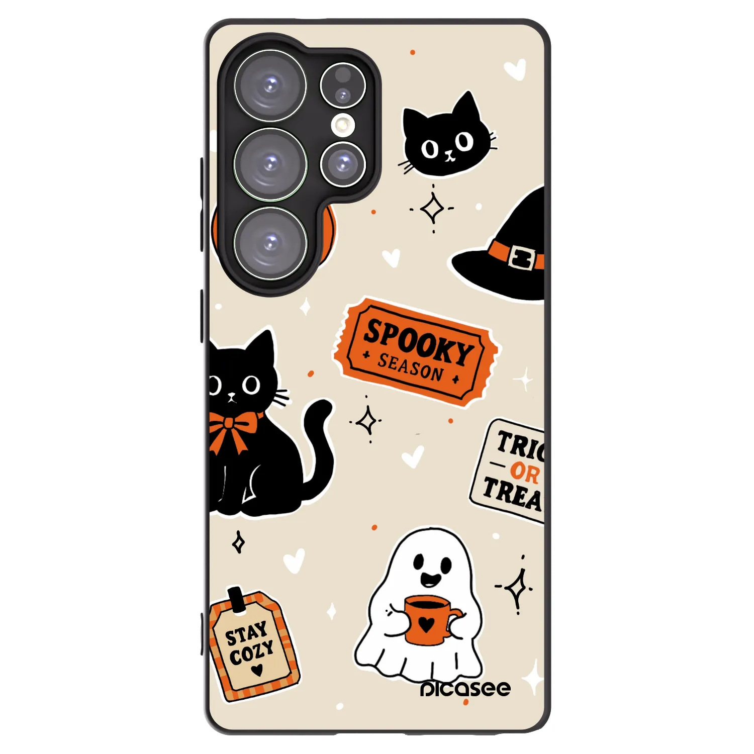 Picasee crna silikonska maskica za Samsung Galaxy S25 Ultra 5G - Halloween stickers