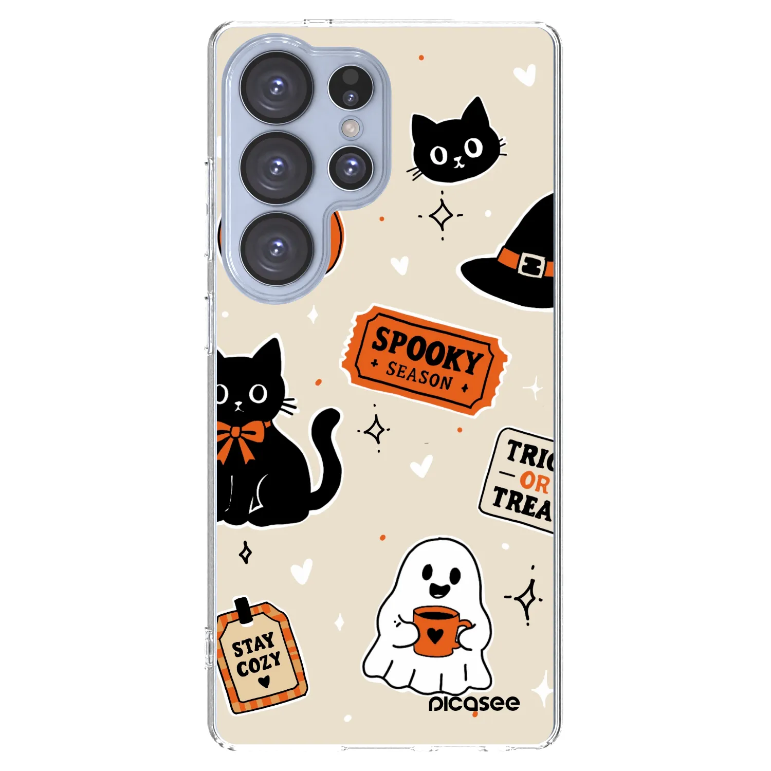 Picasee silikonska prozirna maskica za Samsung Galaxy S25 Ultra 5G - Halloween stickers