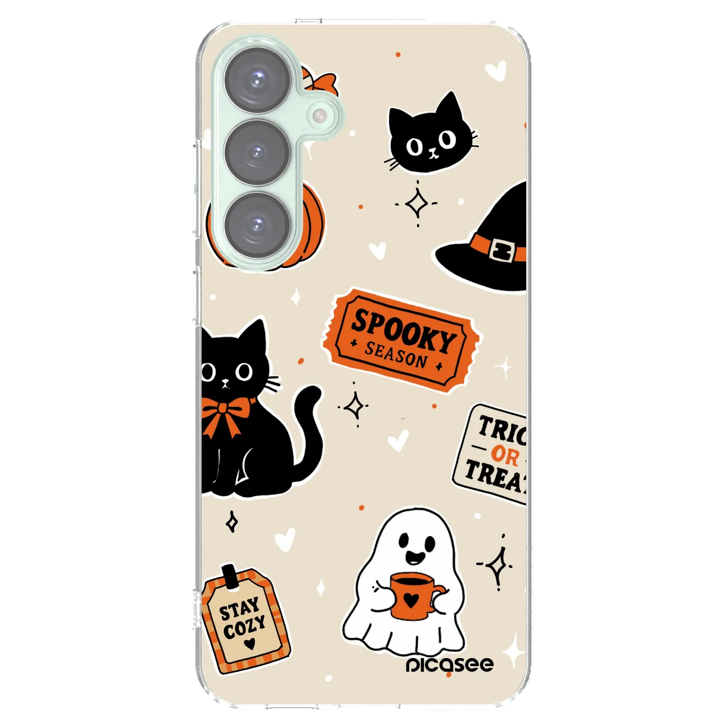 Picasee silikonska prozirna maskica za Samsung Galaxy S25+ 5G - Halloween stickers