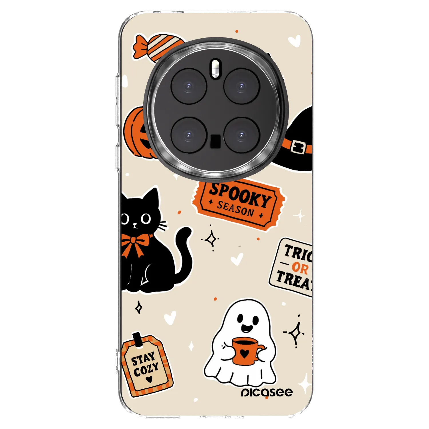 Picasee silikonska prozirna maskica za Honor Magic7 Pro 5G - Halloween stickers